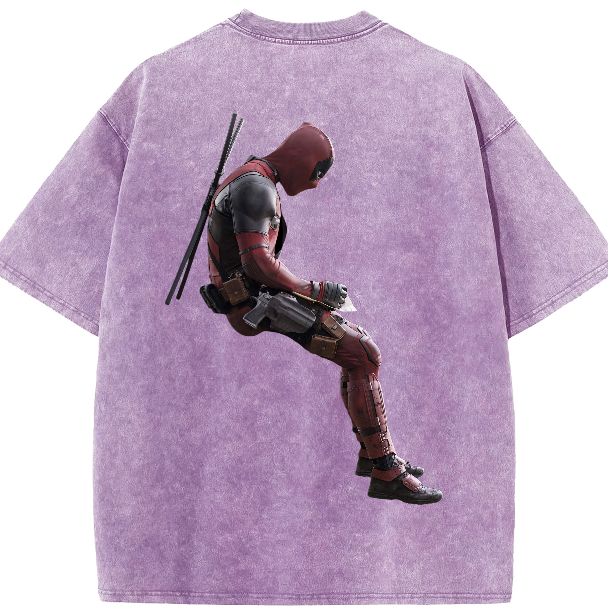 （画像用） Deadpool デッドプール 綿100% ヴィンテージ風 半袖Tシャツ（背面プリント）