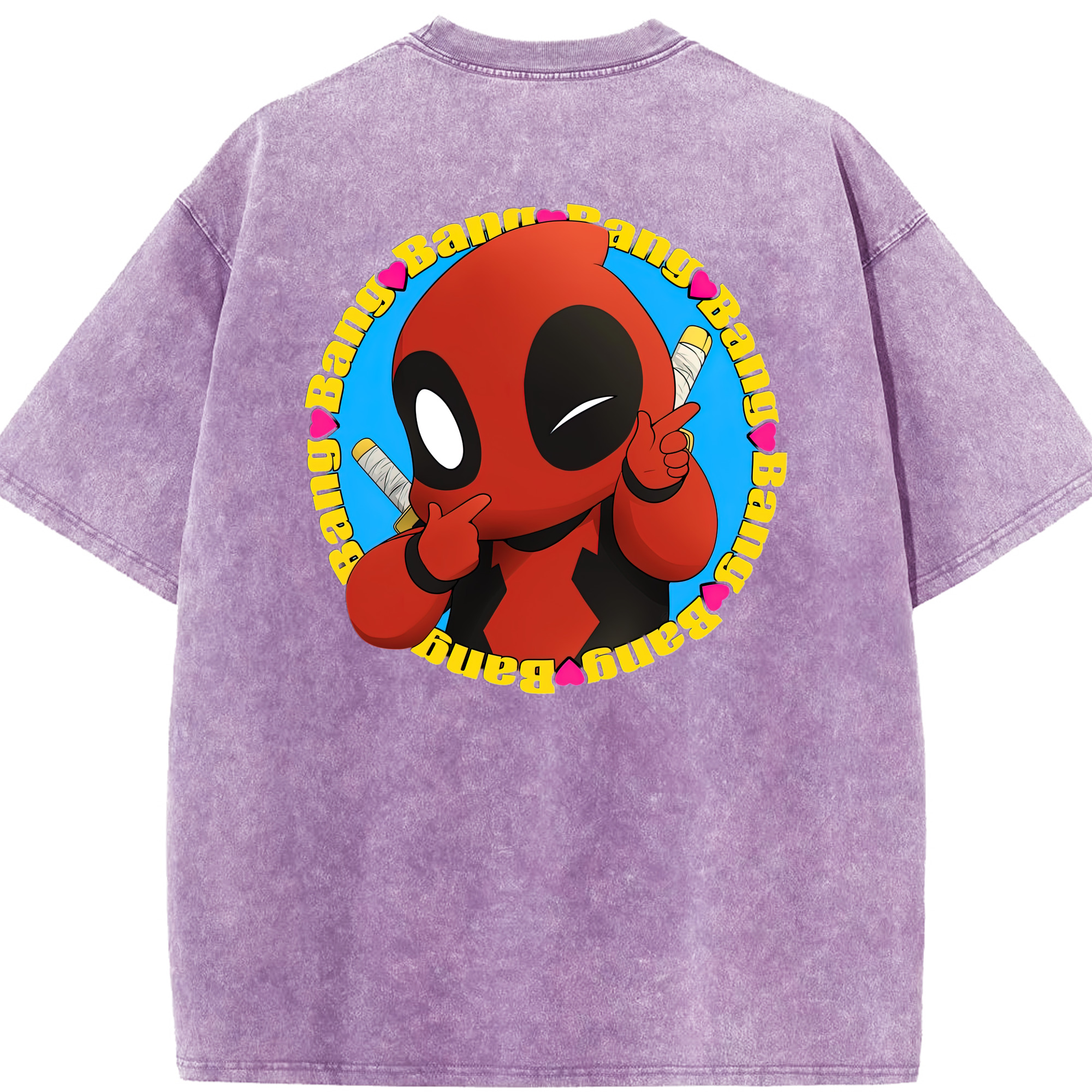 （画像用） Deadpool デッドプール 綿100% ヴィンテージ風 半袖Tシャツ（背面プリント）