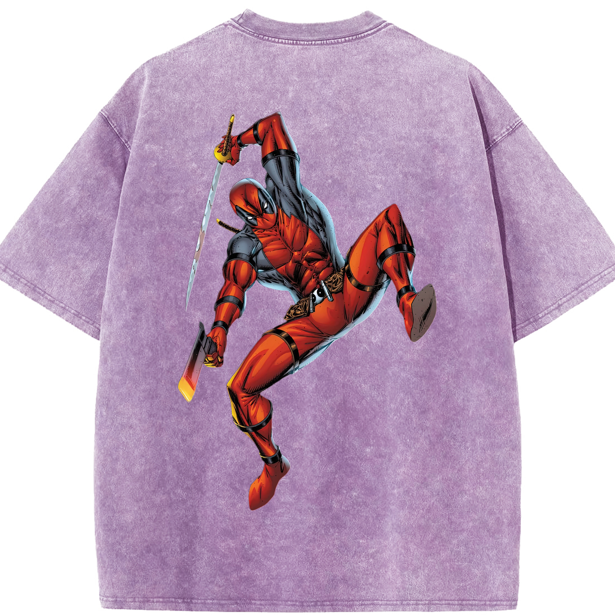 （画像用） Deadpool デッドプール 綿100% ヴィンテージ風 半袖Tシャツ（背面プリント）