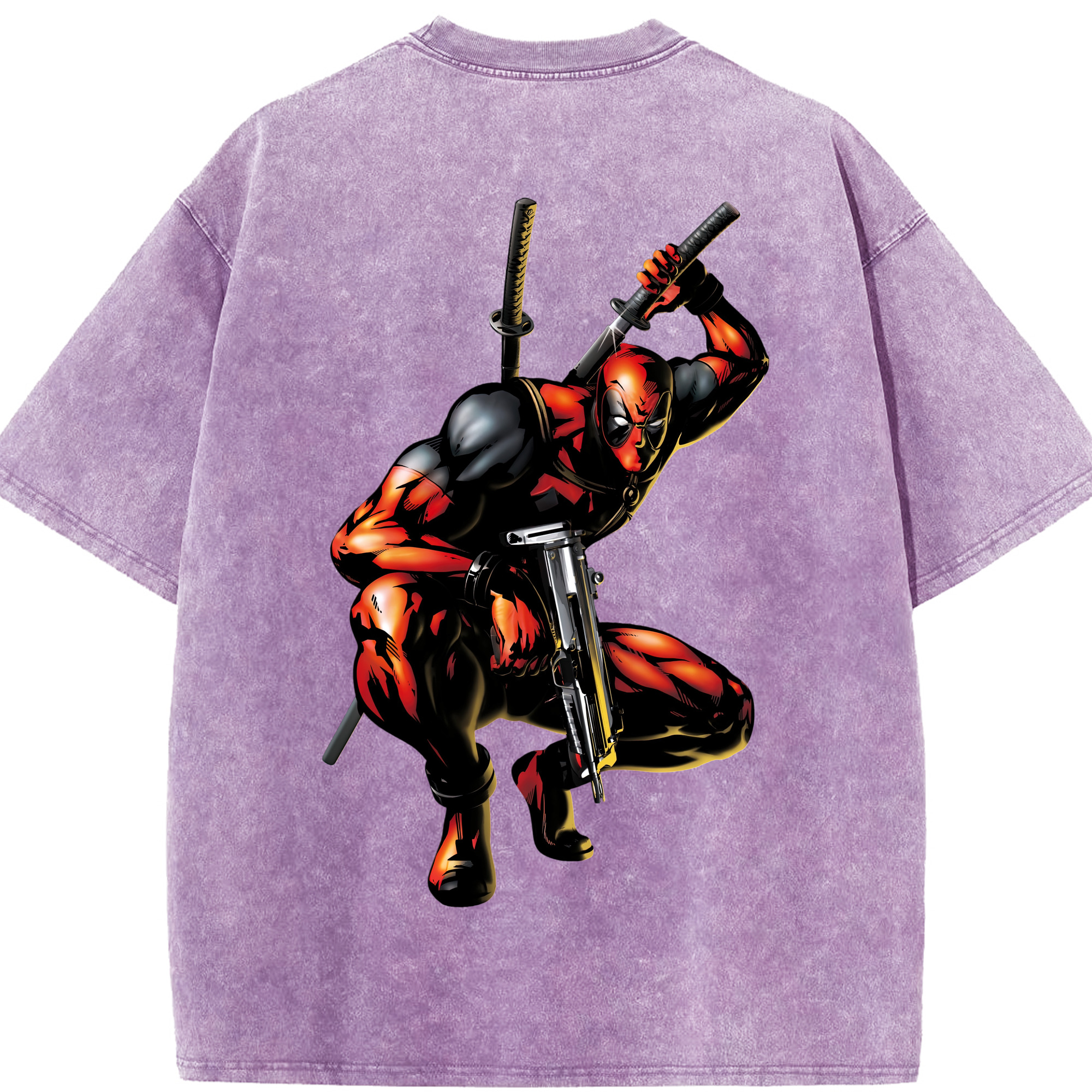 （画像用） Deadpool デッドプール 綿100% ヴィンテージ風 半袖Tシャツ（背面プリント）