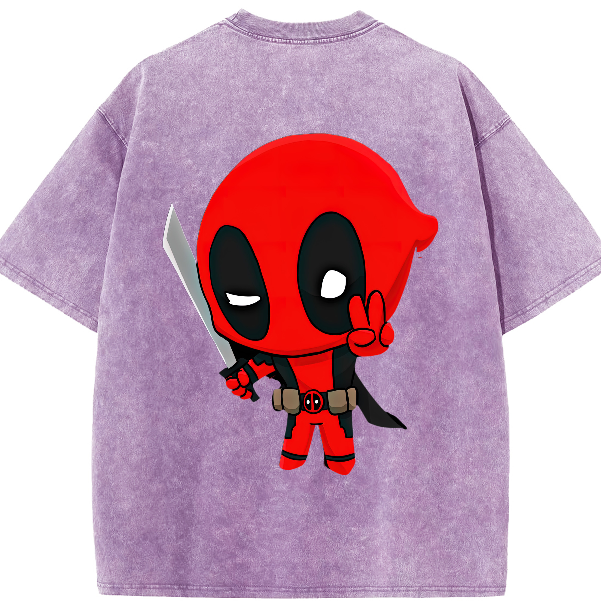 （画像用） Deadpool デッドプール 綿100% ヴィンテージ風 半袖Tシャツ（背面プリント）