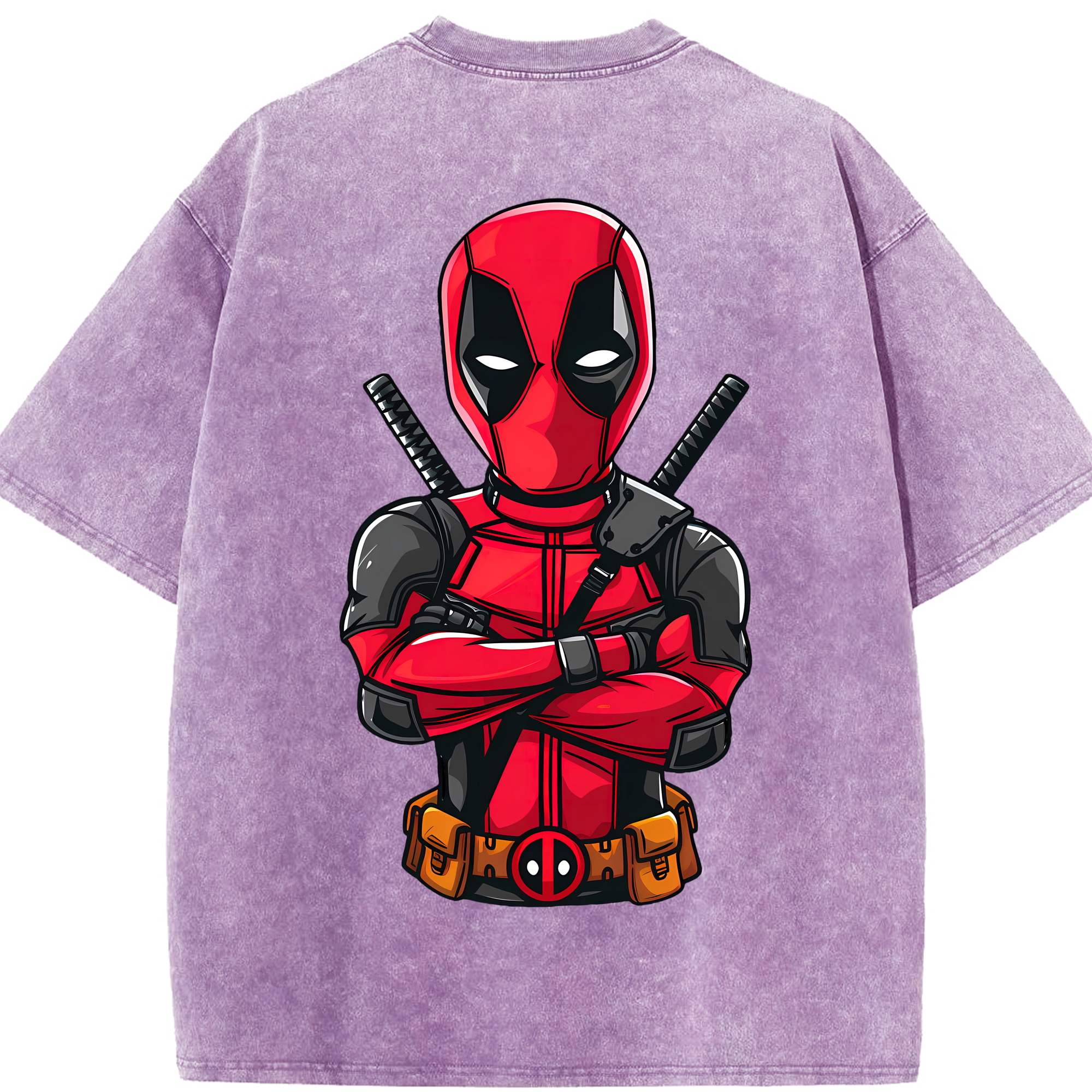 （画像用） Deadpool デッドプール 綿100% ヴィンテージ風 半袖Tシャツ（背面プリント）