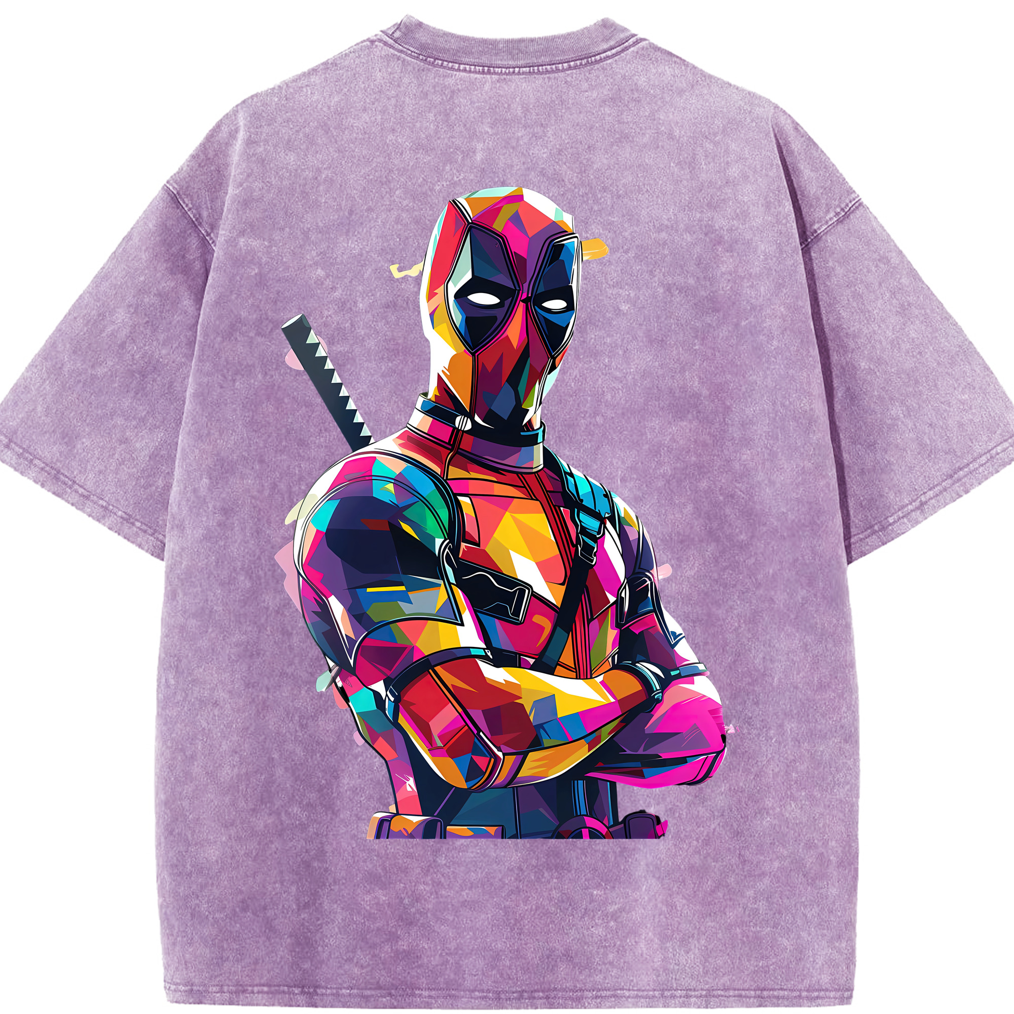 （画像用） Deadpool デッドプール 綿100% ヴィンテージ風 半袖Tシャツ（背面プリント）