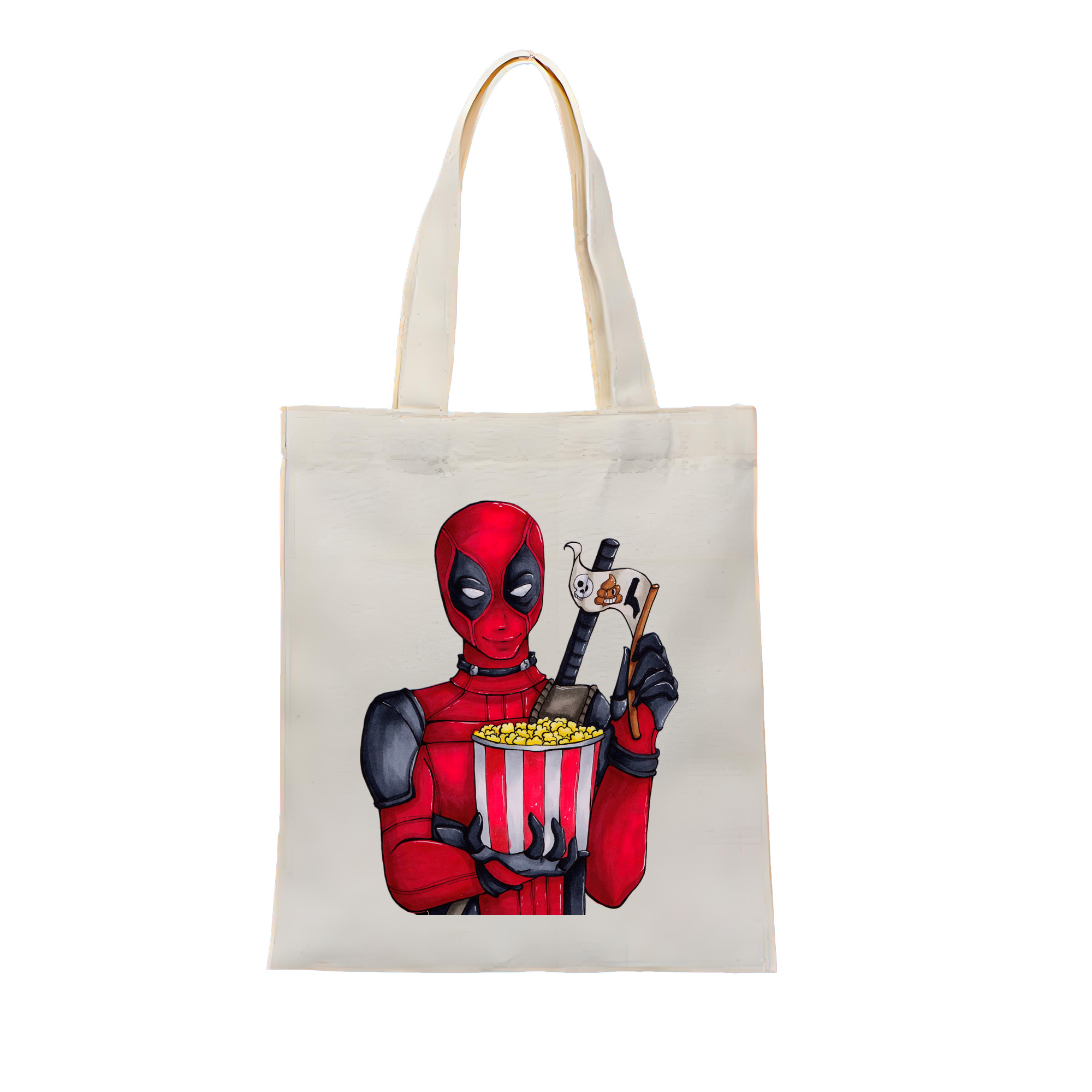 （画像用） Deadpool デッドプール 縦型キャンバス生地手提げバッグ　トートバッグ