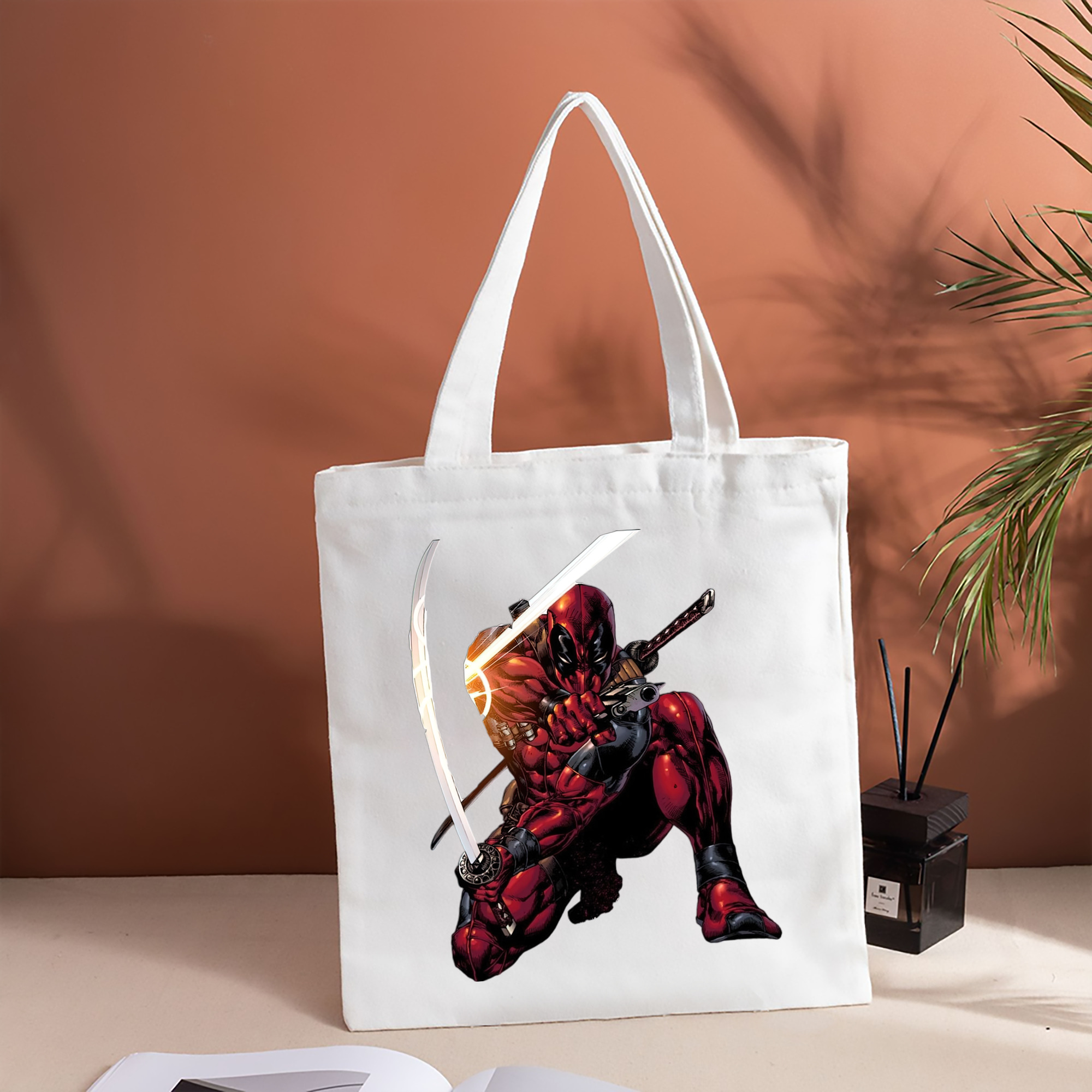Deadpool デッドプール 縦型キャンバス生地手提げバッグ　トートバッグ
