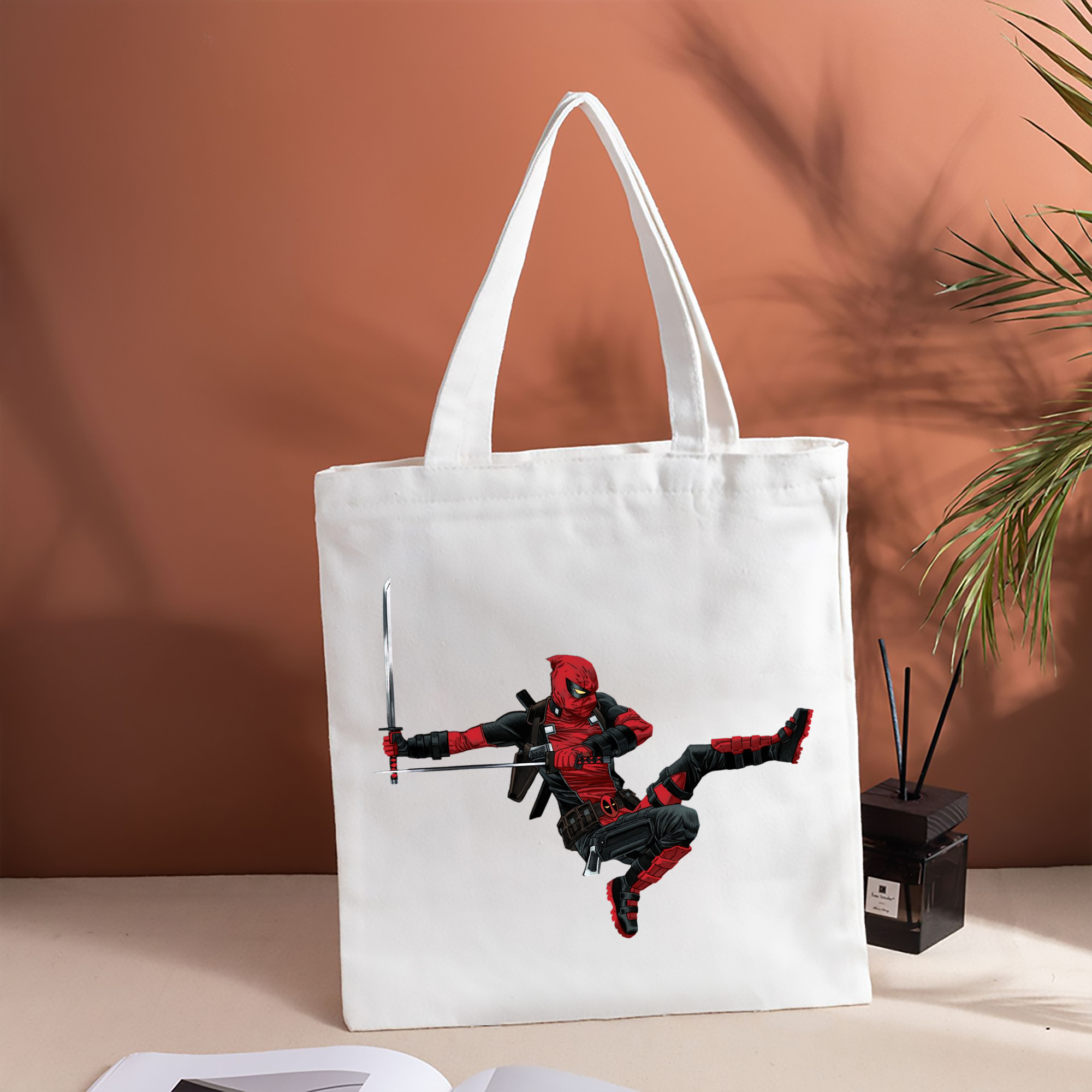 Deadpool デッドプール 縦型キャンバス生地手提げバッグ　トートバッグ