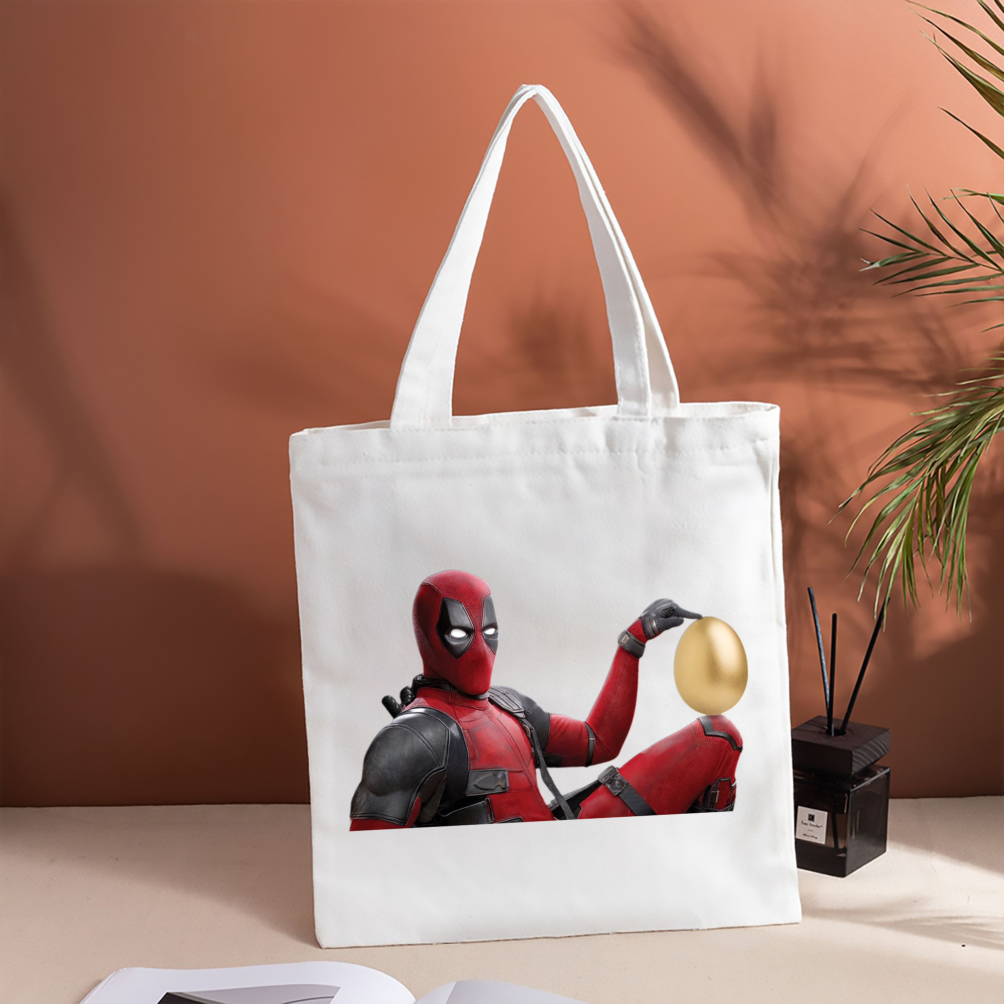 Deadpool デッドプール 縦型キャンバス生地手提げバッグ　トートバッグ