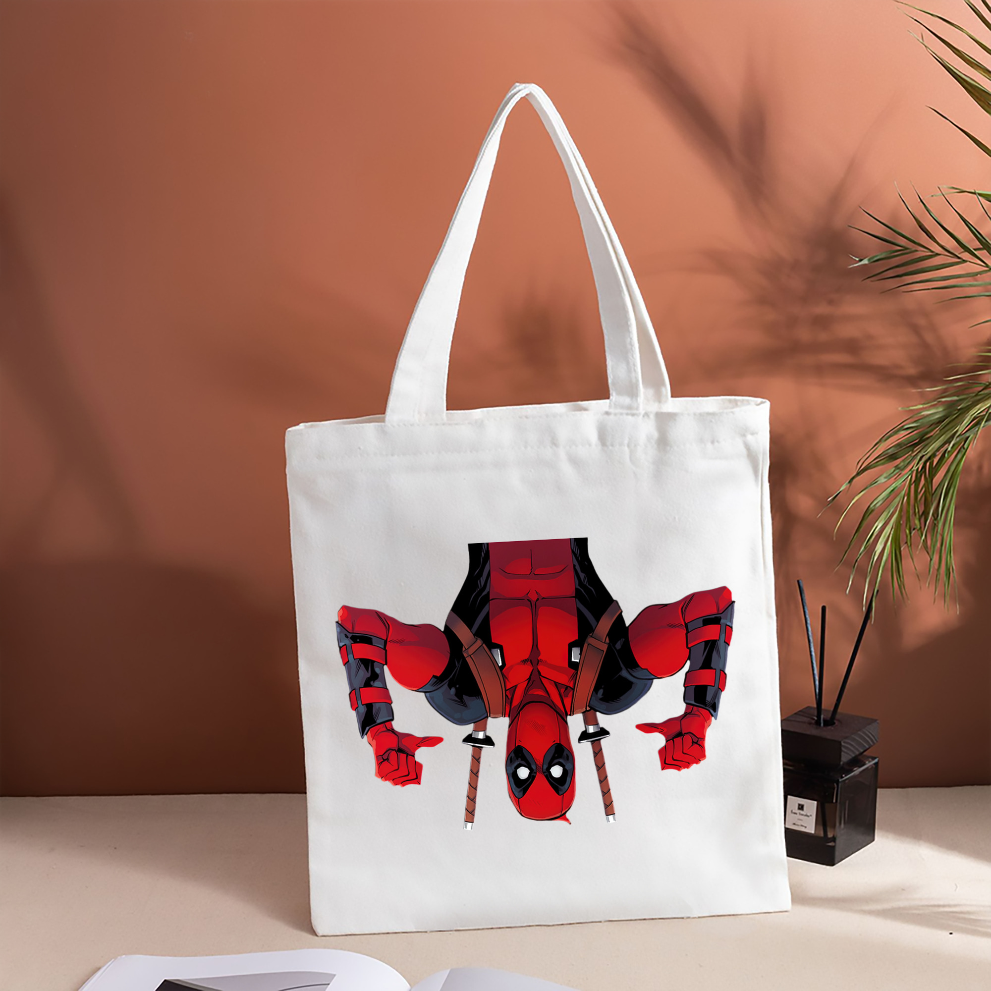 Deadpool デッドプール 縦型キャンバス生地手提げバッグ　トートバッグ