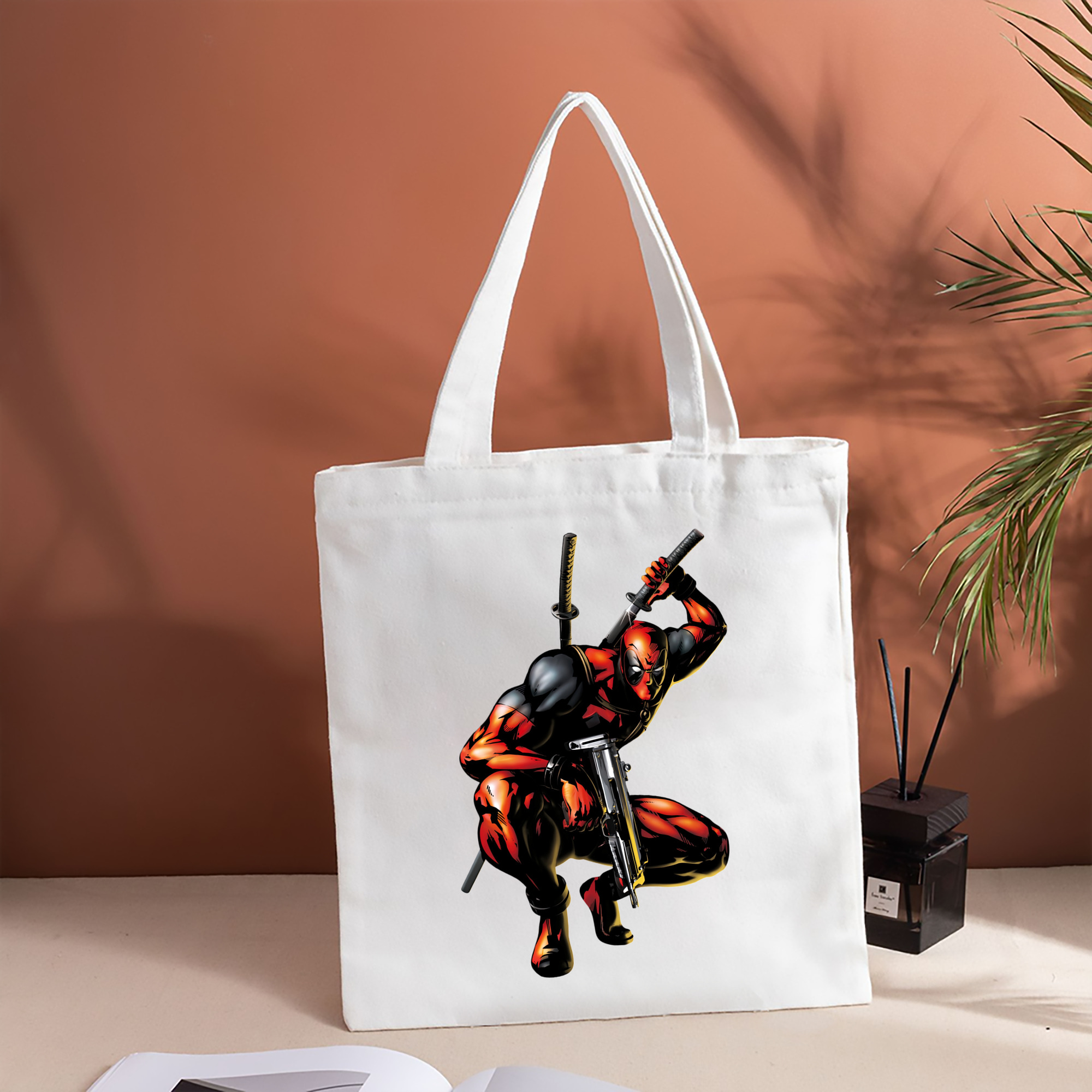 Deadpool デッドプール 縦型キャンバス生地手提げバッグ　トートバッグ