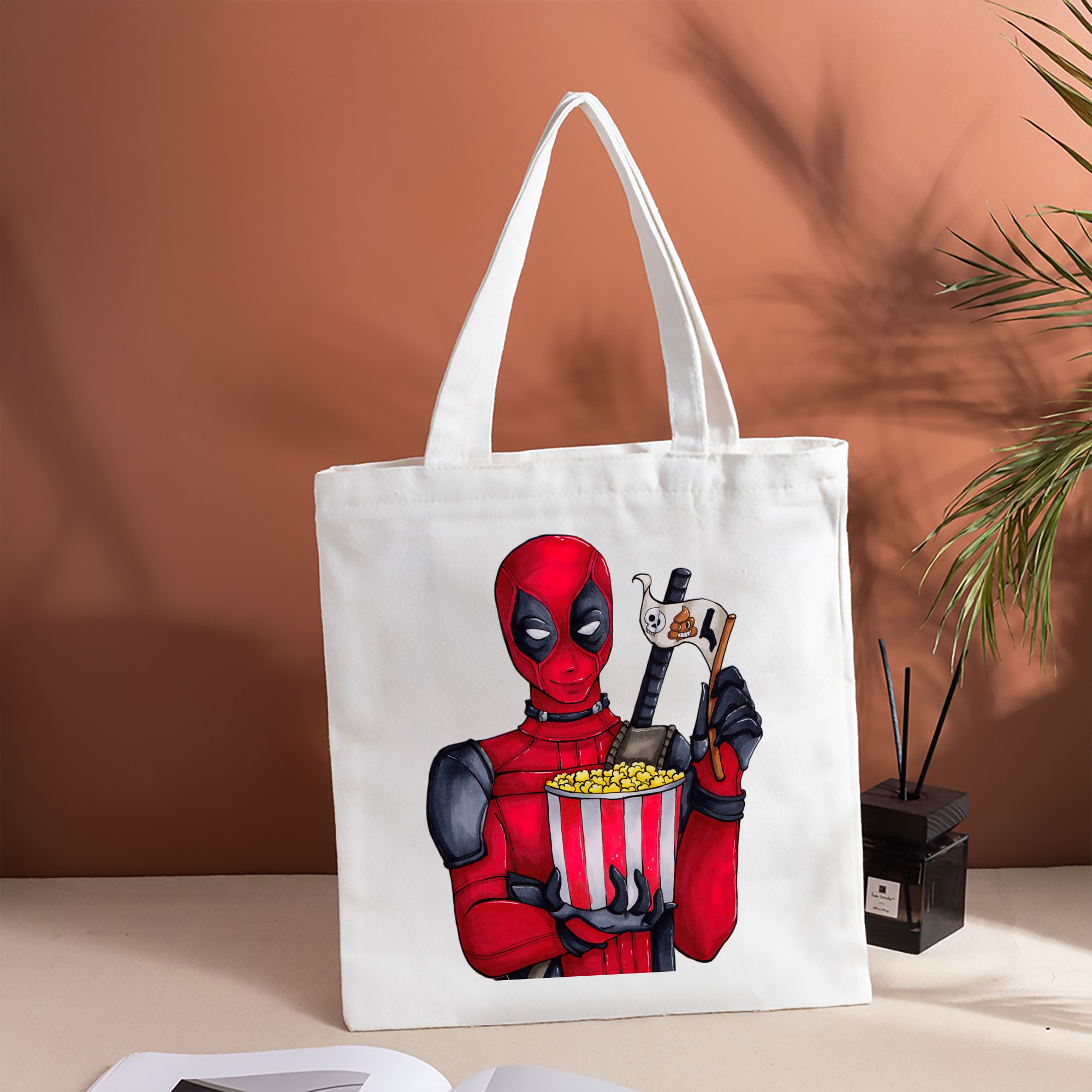 Deadpool デッドプール 縦型キャンバス生地手提げバッグ　トートバッグ