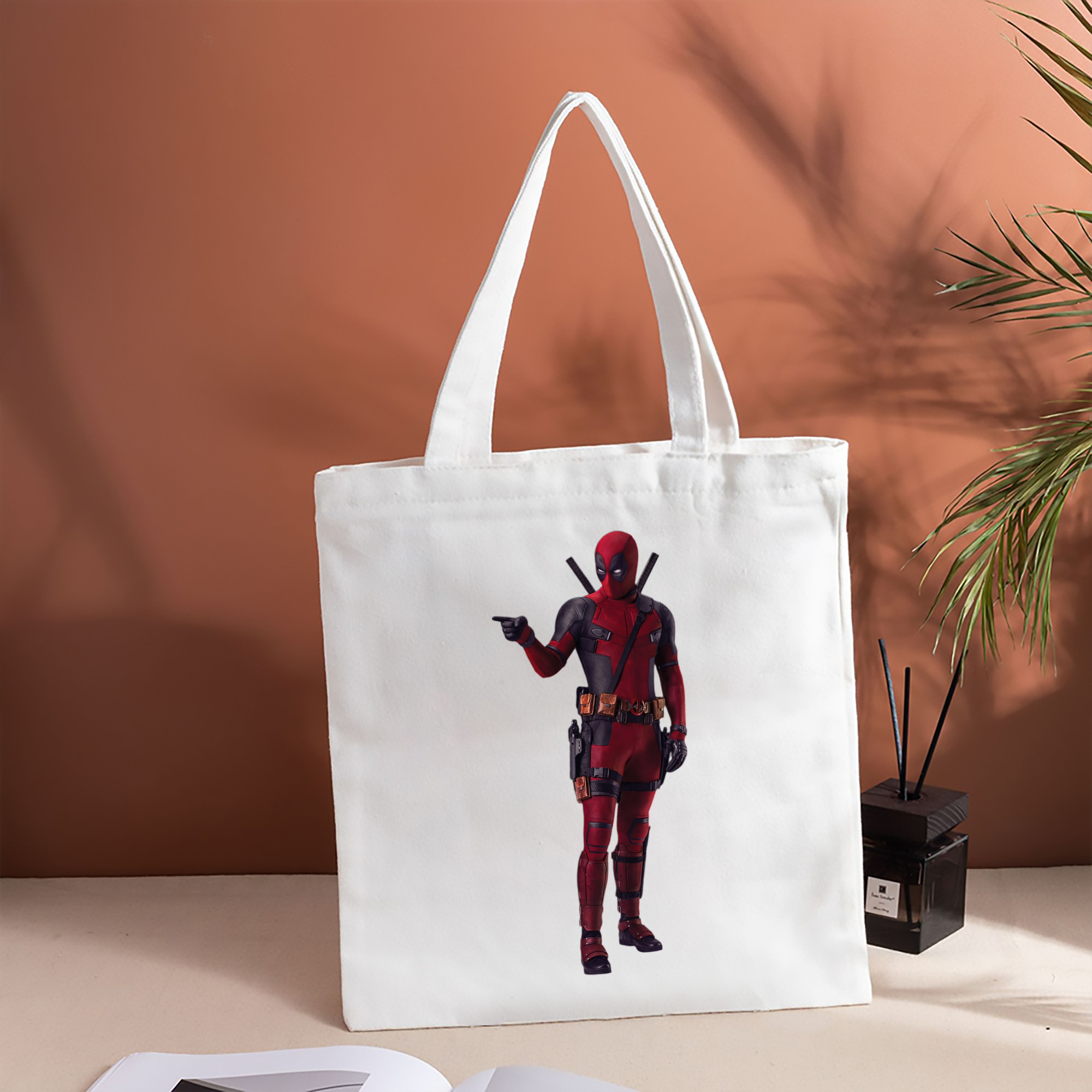 Deadpool デッドプール 縦型キャンバス生地手提げバッグ　トートバッグ