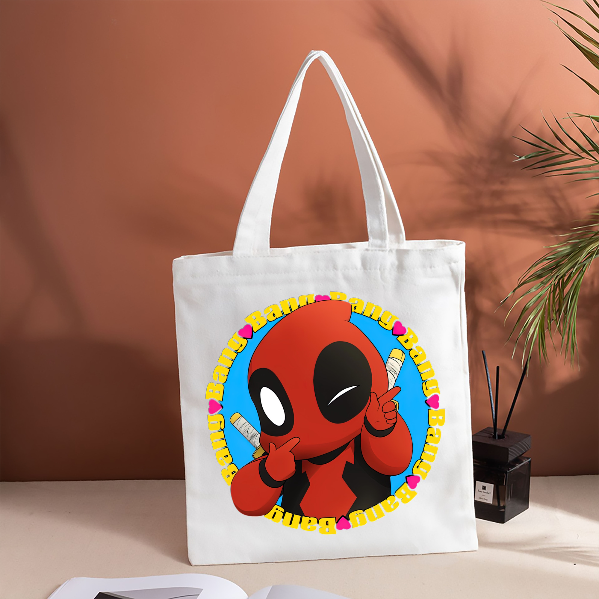 Deadpool デッドプール 縦型キャンバス生地手提げバッグ　トートバッグ