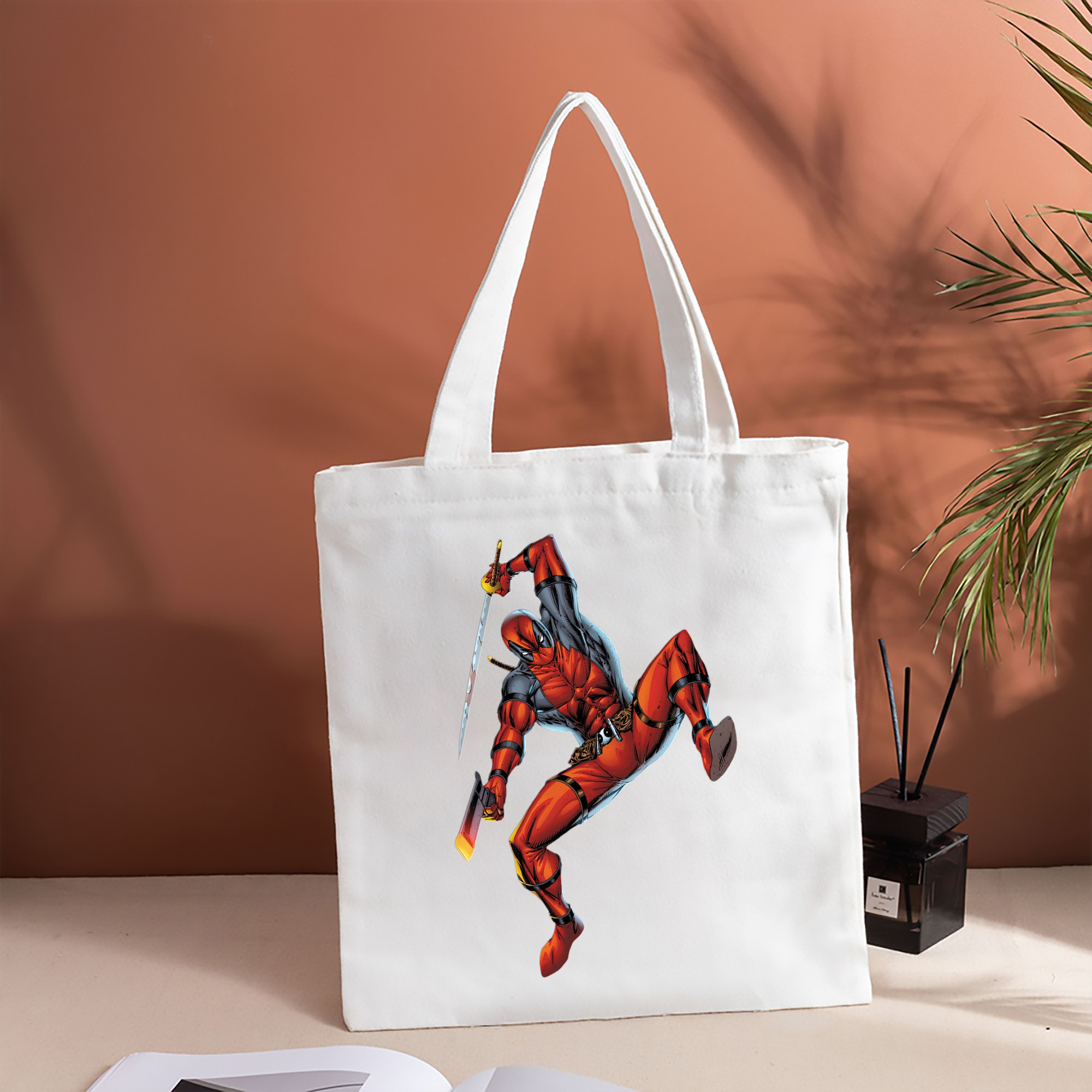 Deadpool デッドプール 縦型キャンバス生地手提げバッグ　トートバッグ