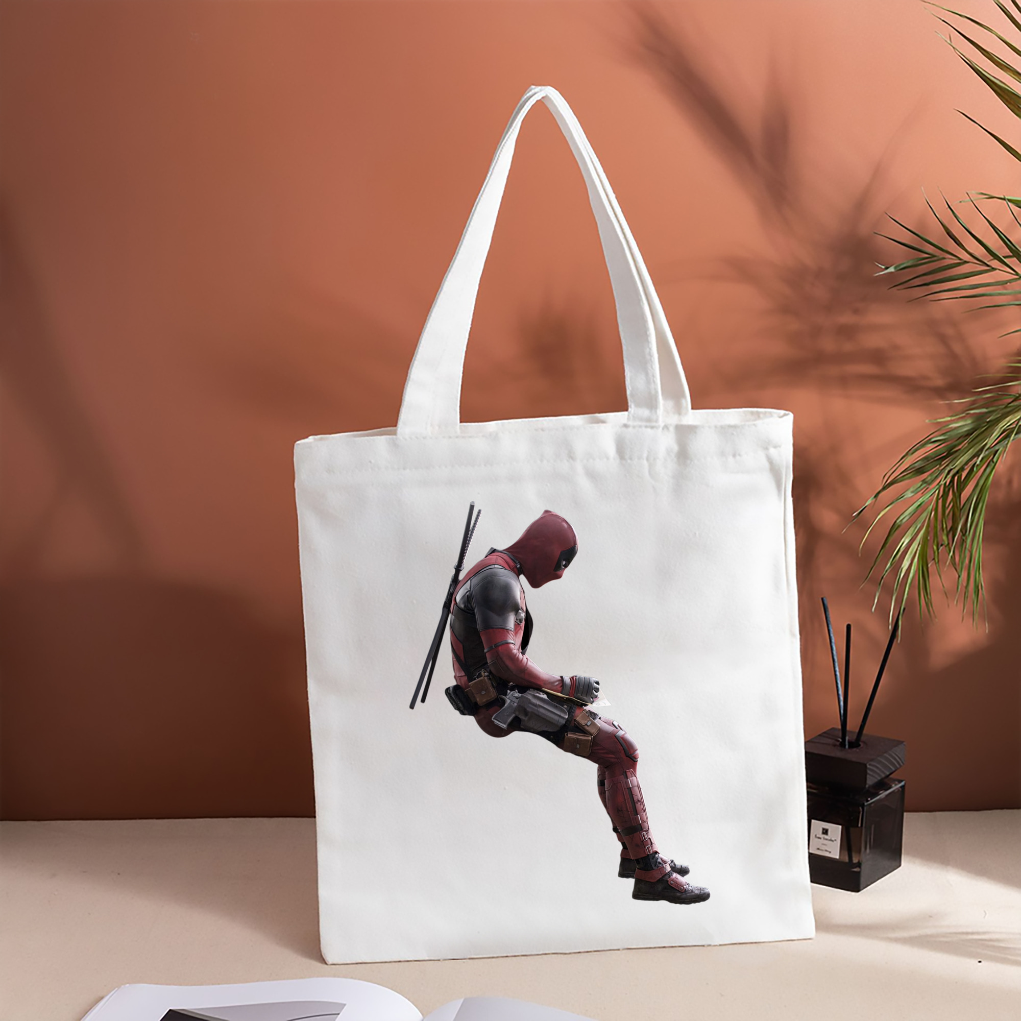 Deadpool デッドプール 縦型キャンバス生地手提げバッグ　トートバッグ