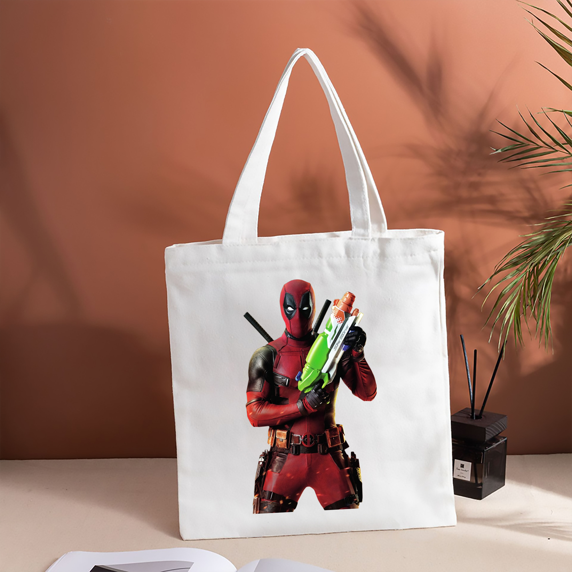 Deadpool デッドプール 縦型キャンバス生地手提げバッグ　トートバッグ