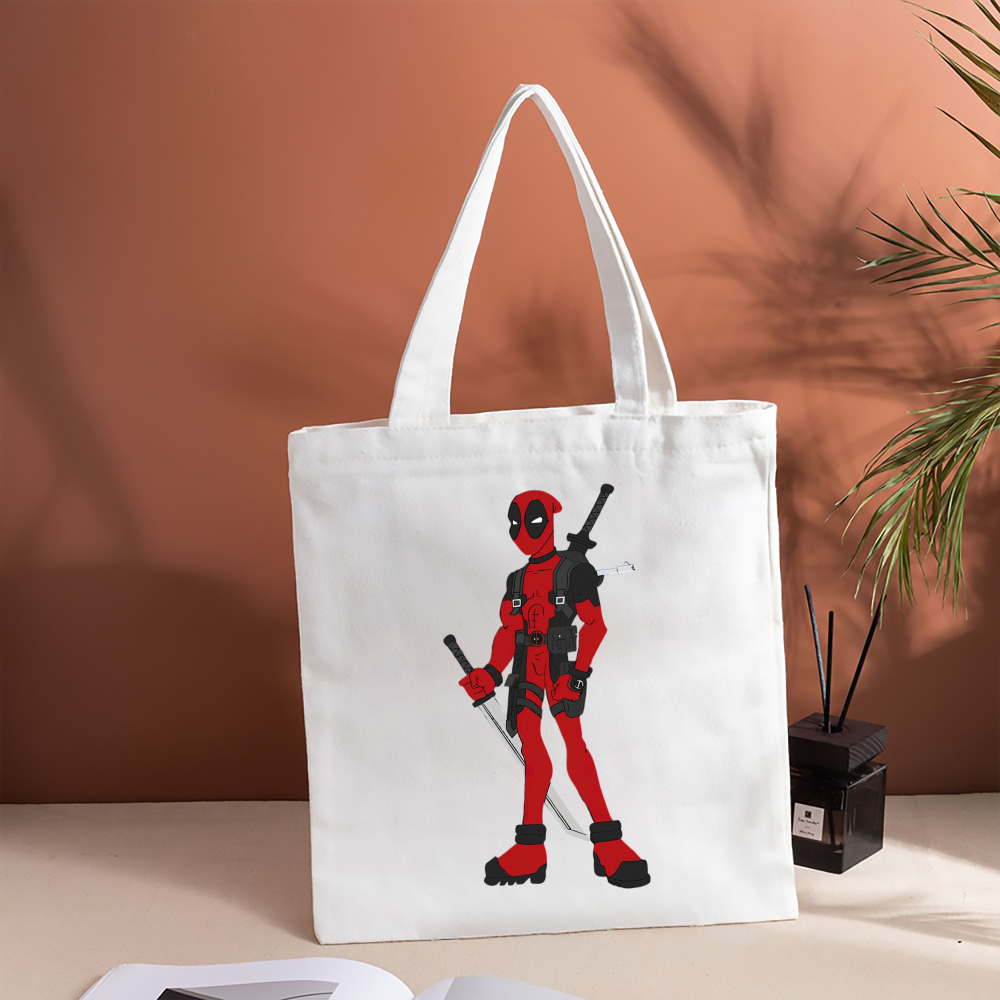 Deadpool デッドプール 縦型キャンバス生地手提げバッグ　トートバッグ