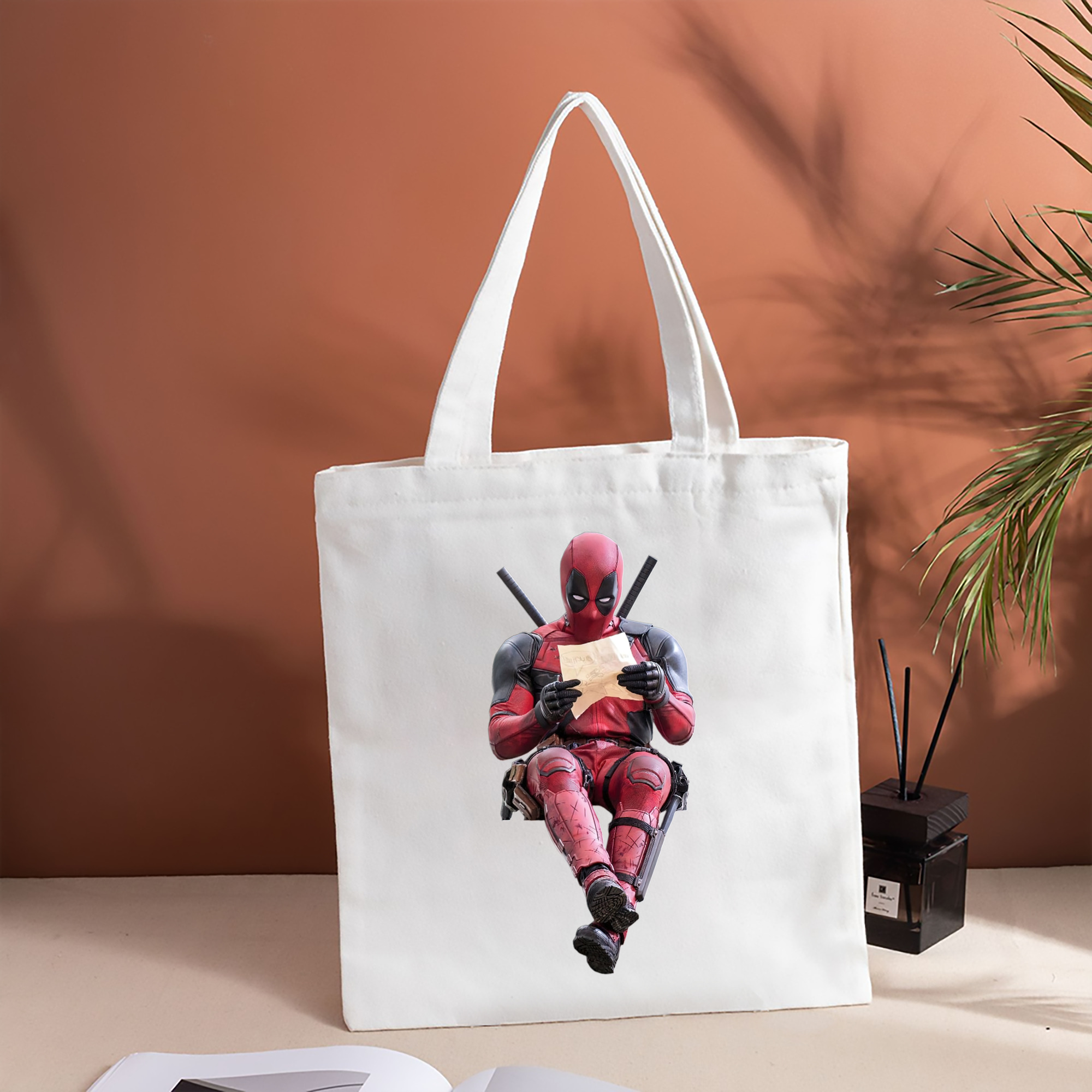 Deadpool デッドプール 縦型キャンバス生地手提げバッグ　トートバッグ