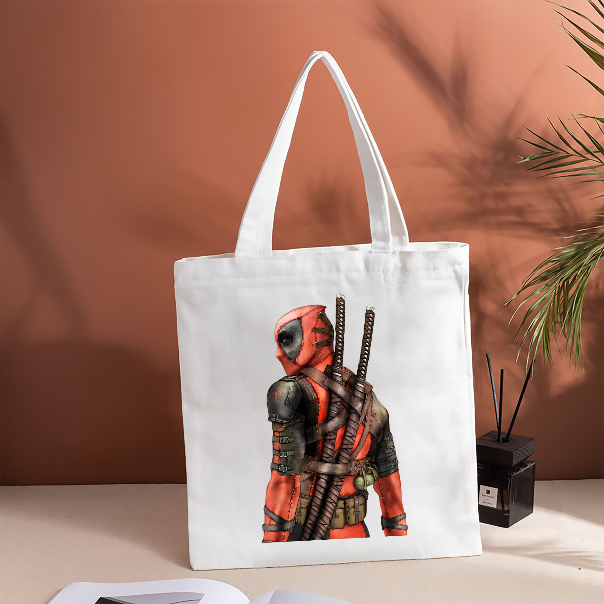 Deadpool デッドプール 縦型キャンバス生地手提げバッグ　トートバッグ