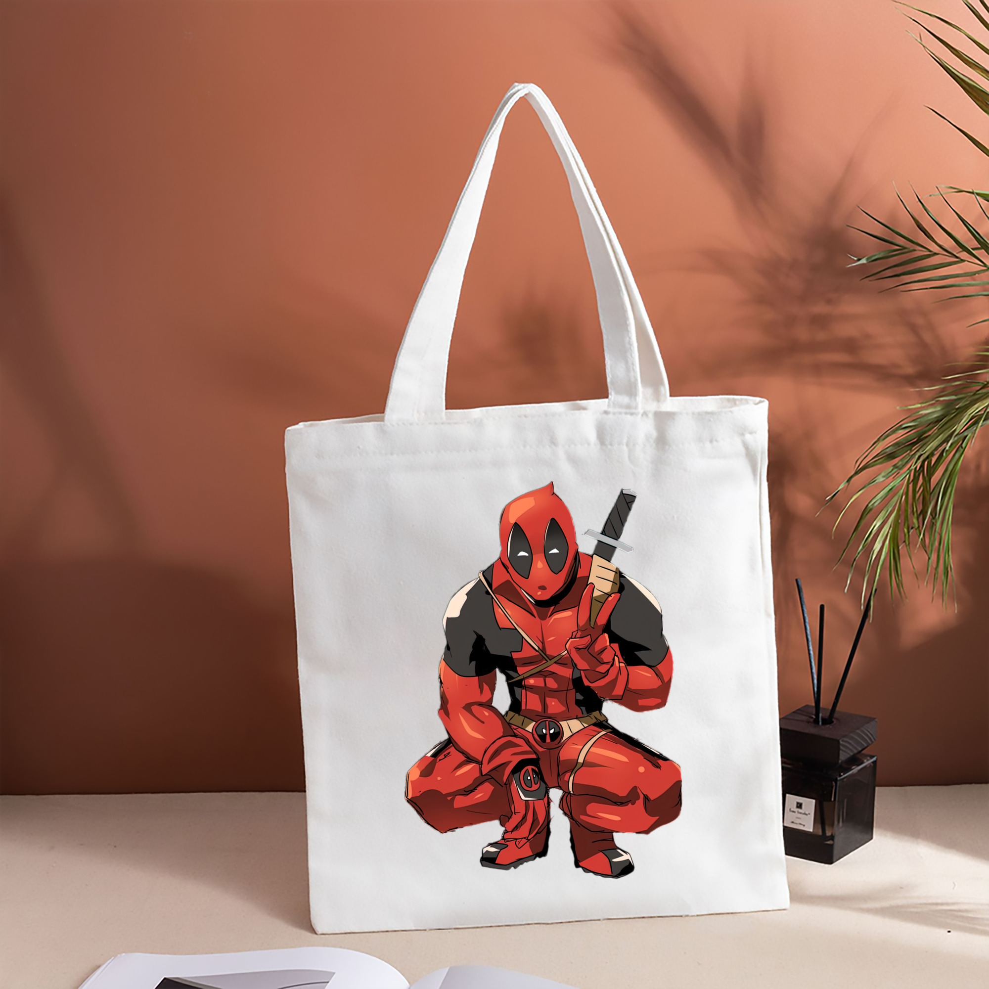 Deadpool デッドプール 縦型キャンバス生地手提げバッグ　トートバッグ