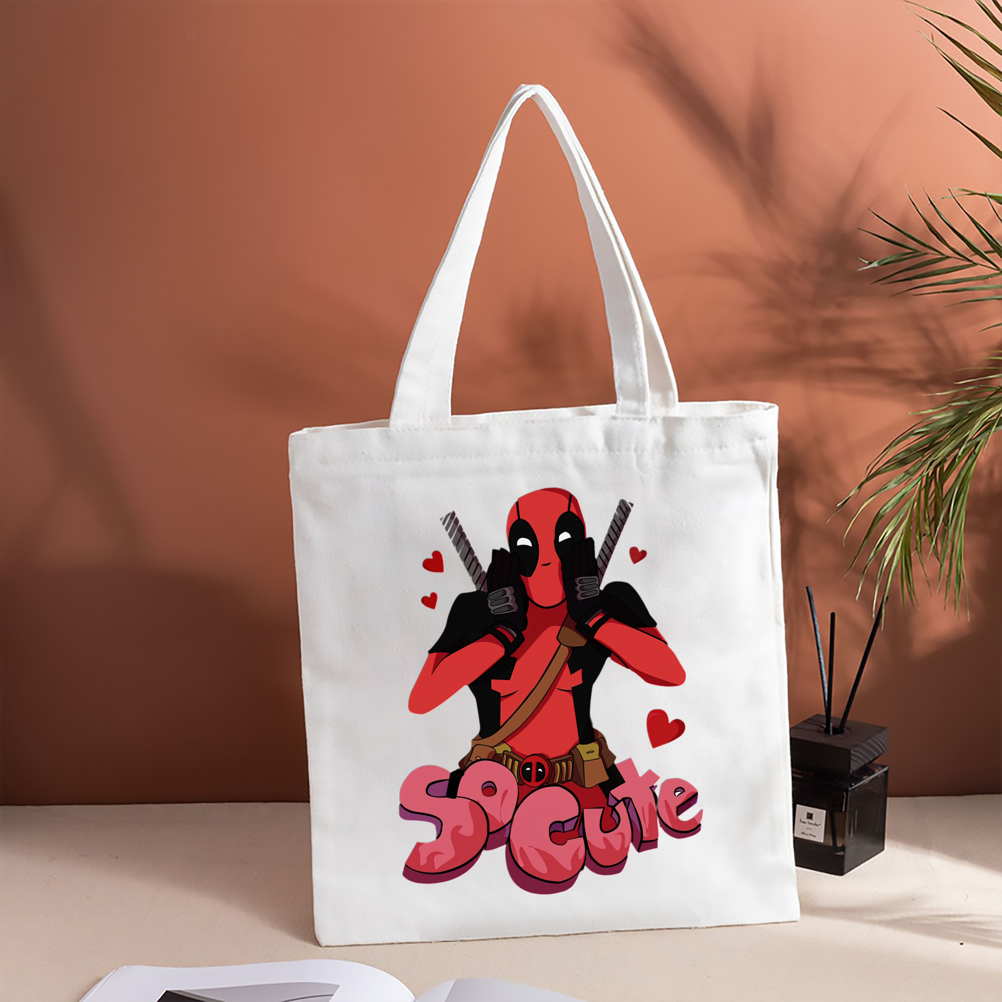 Deadpool デッドプール 縦型キャンバス生地手提げバッグ　トートバッグ