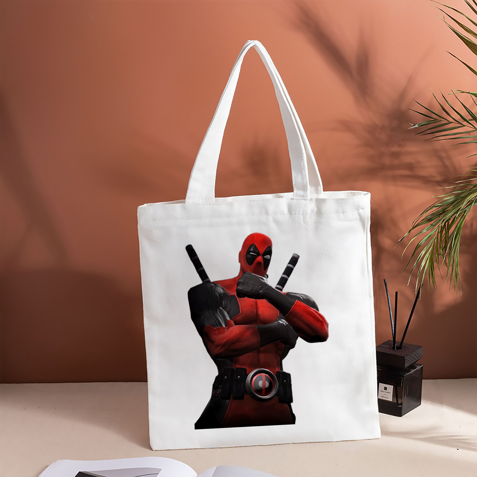 Deadpool デッドプール 縦型キャンバス生地手提げバッグ　トートバッグ