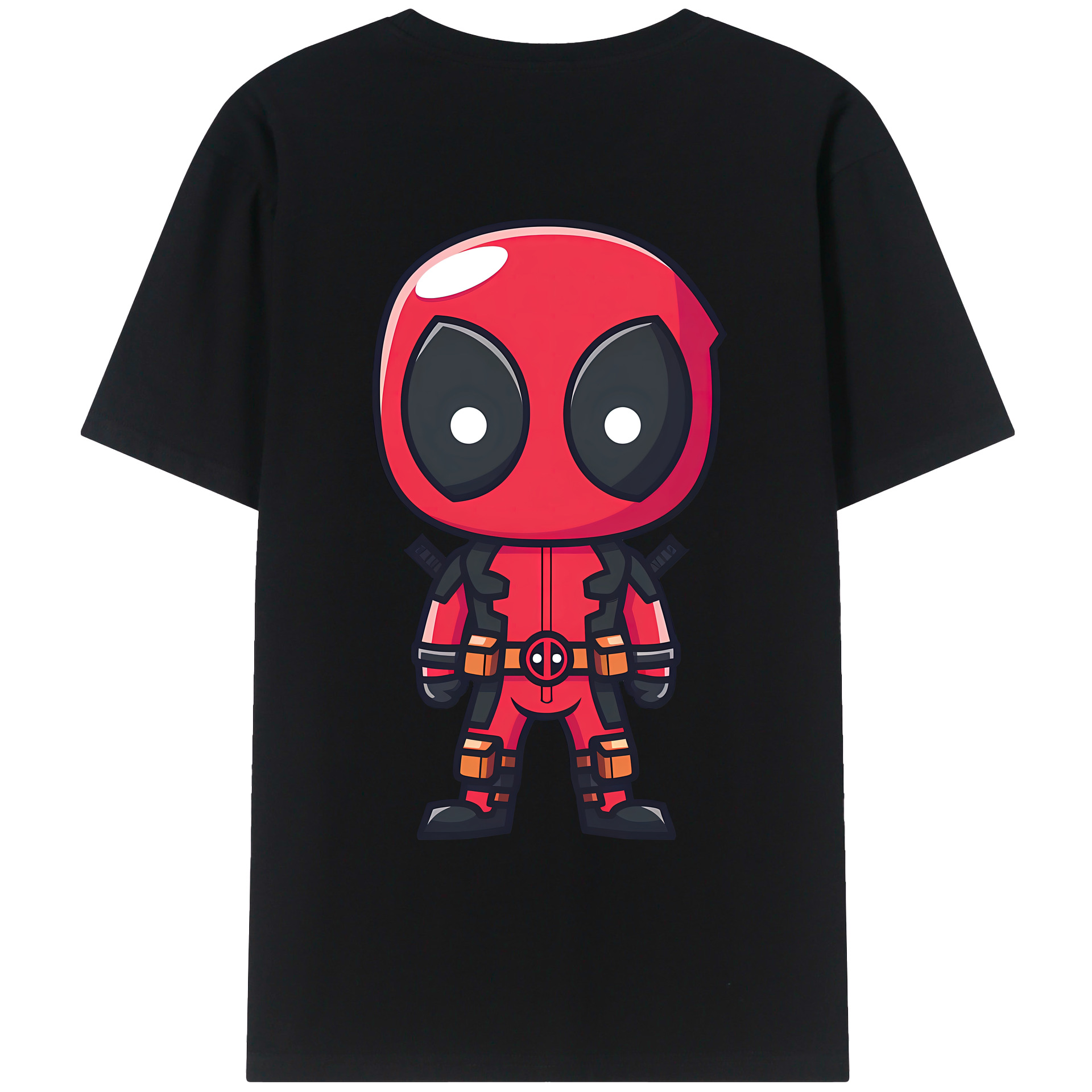 （画像用） Deadpool デッドプール 綿100％ メンズ半袖Tシャツ（バックプリント） 通気性