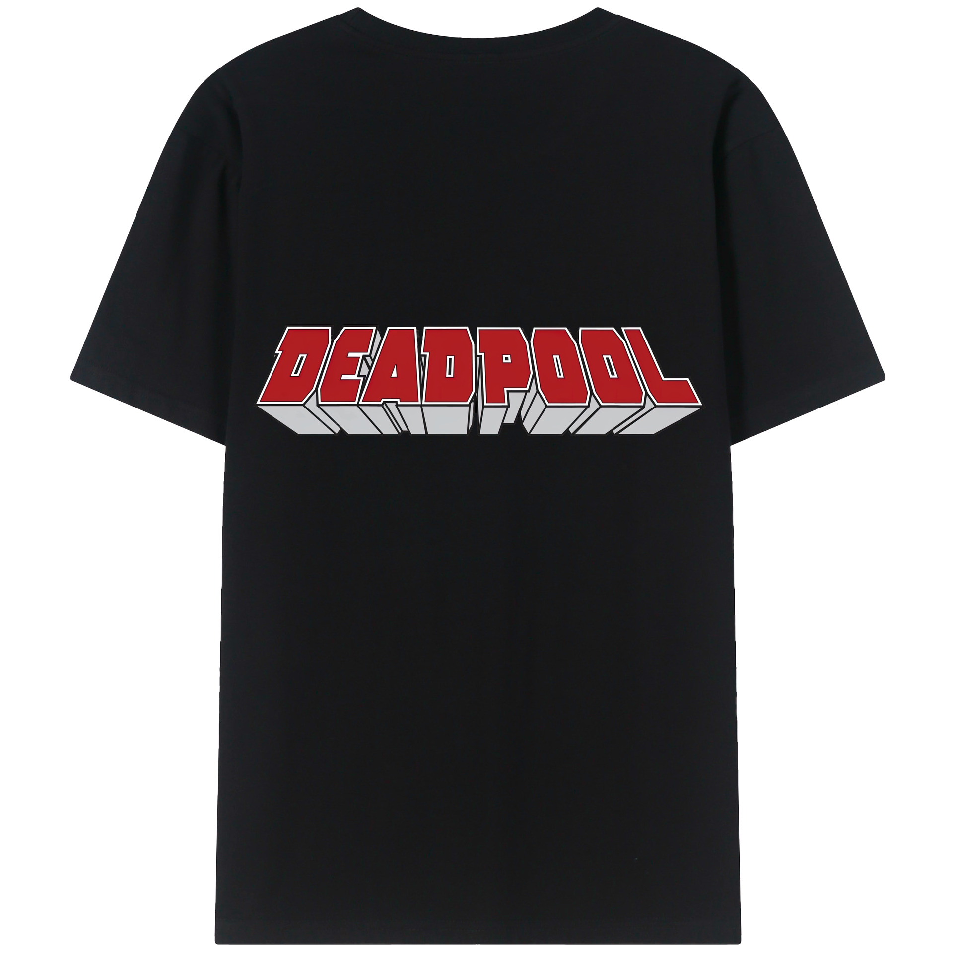 （画像用） Deadpool デッドプール 綿100％ メンズ半袖Tシャツ（バックプリント） 通気性