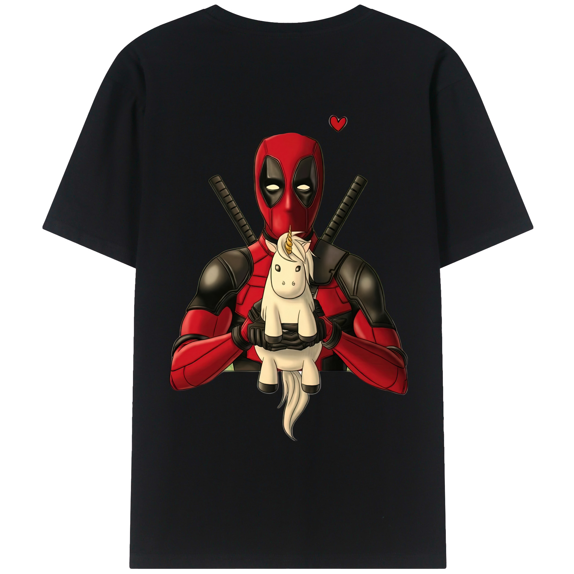 （画像用） Deadpool デッドプール 綿100％ メンズ半袖Tシャツ（バックプリント） 通気性