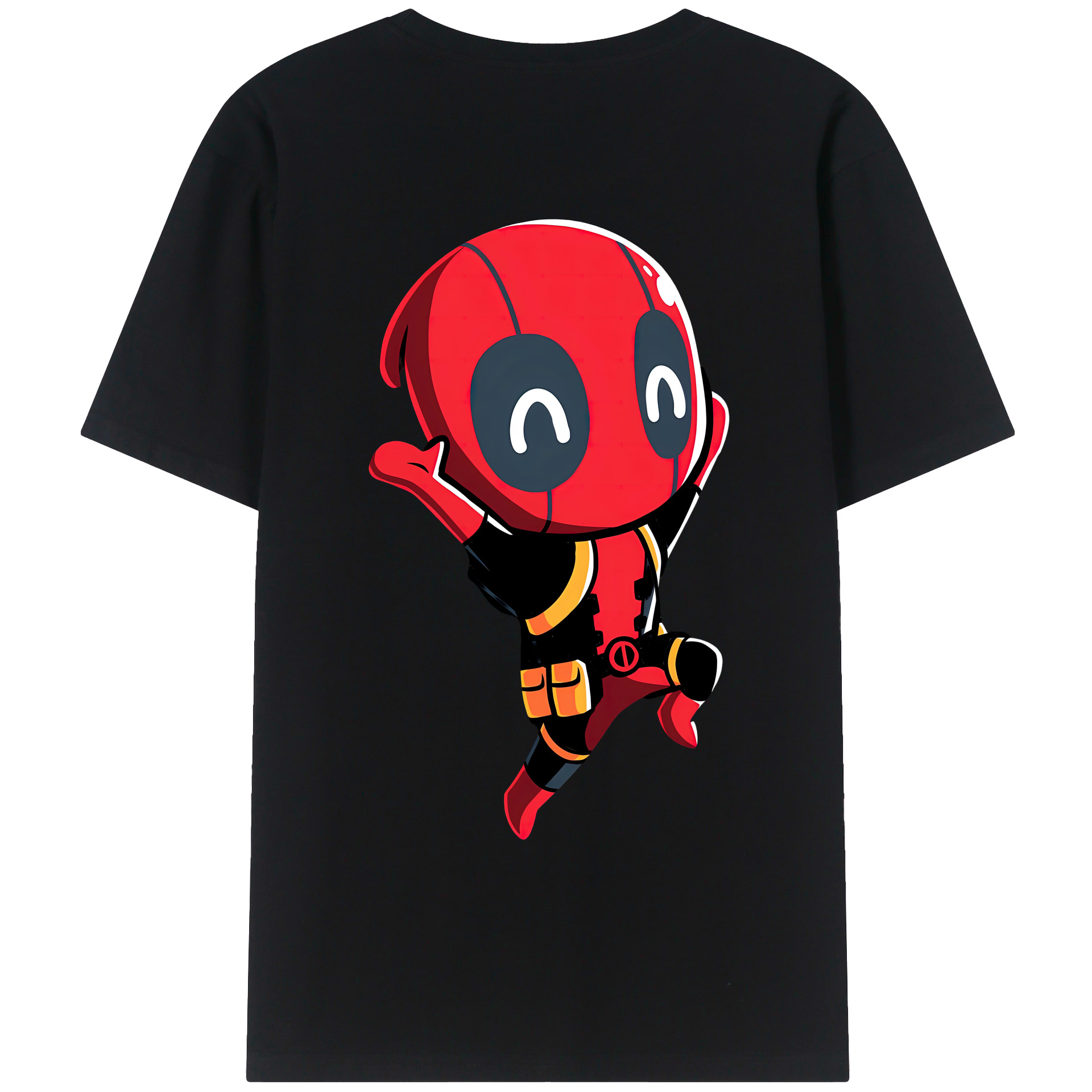 （画像用） Deadpool デッドプール 綿100％ メンズ半袖Tシャツ（バックプリント） 通気性