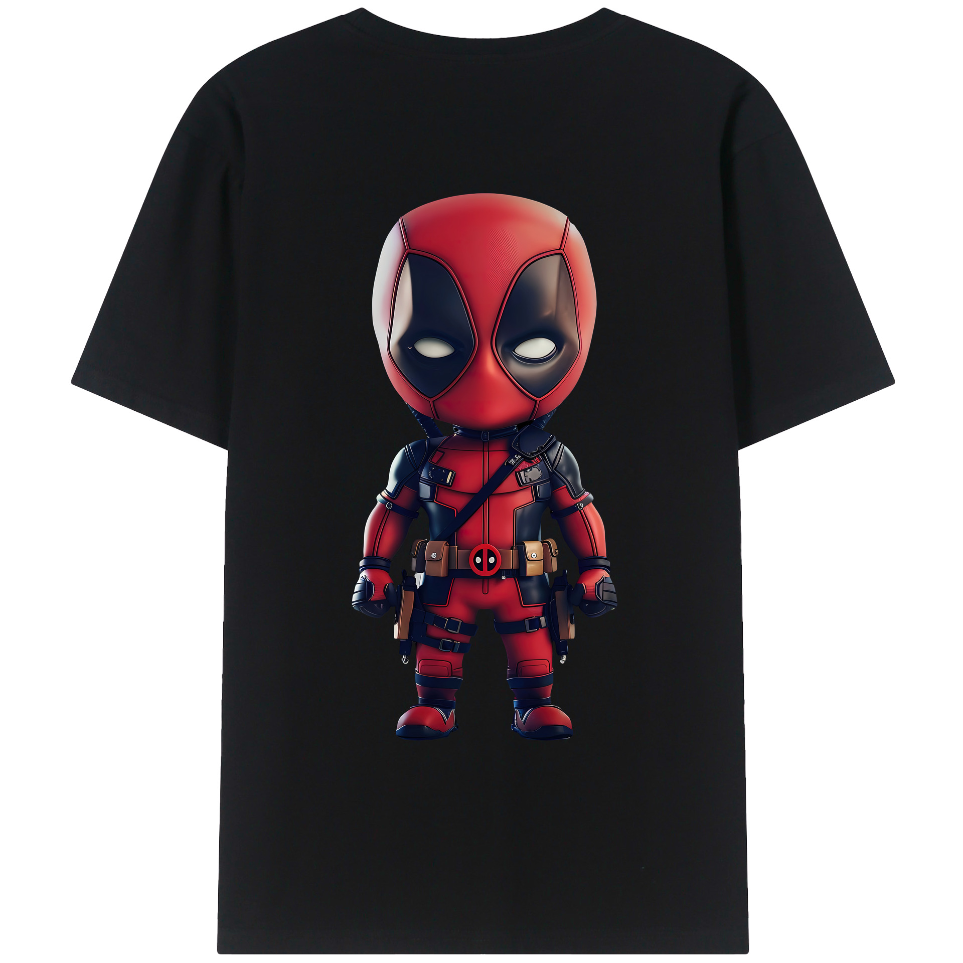 （画像用） Deadpool デッドプール 綿100％ メンズ半袖Tシャツ（バックプリント） 通気性