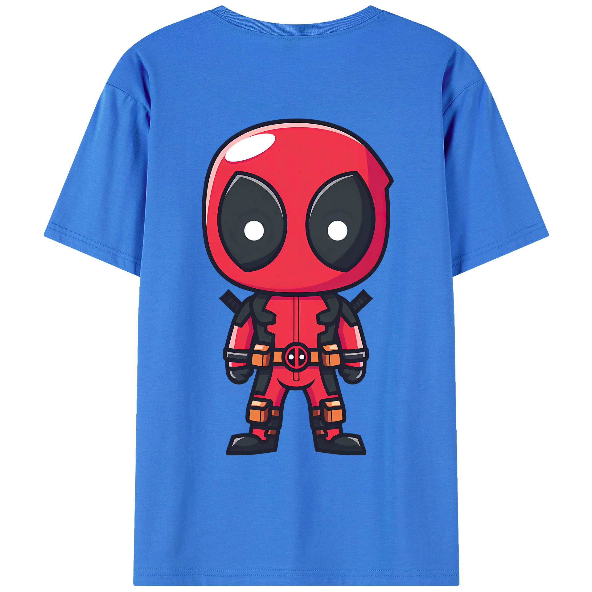 （画像用） Deadpool デッドプール 綿100％ メンズ半袖Tシャツ（バックプリント） 通気性