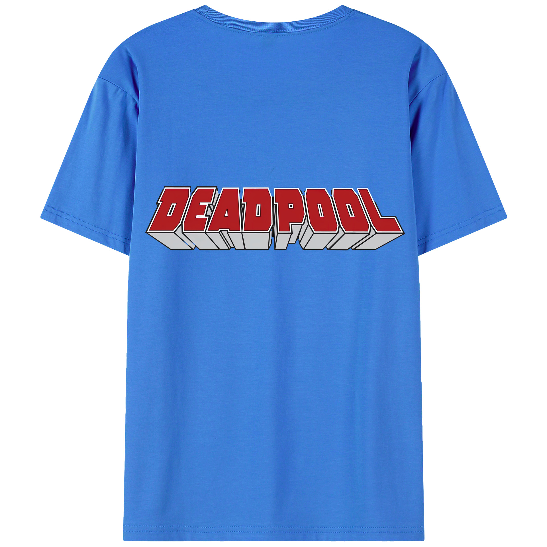 （画像用） Deadpool デッドプール 綿100％ メンズ半袖Tシャツ（バックプリント） 通気性