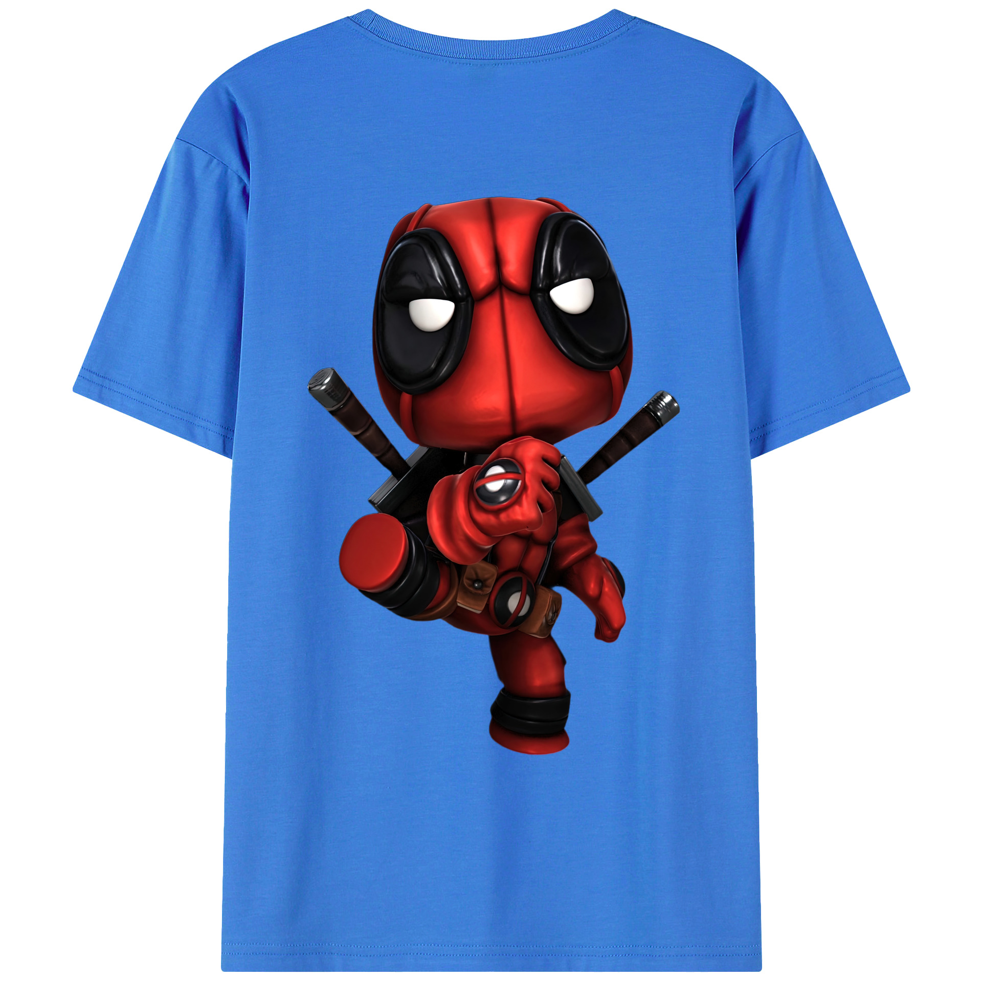 （画像用） Deadpool デッドプール 綿100％ メンズ半袖Tシャツ（バックプリント） 通気性