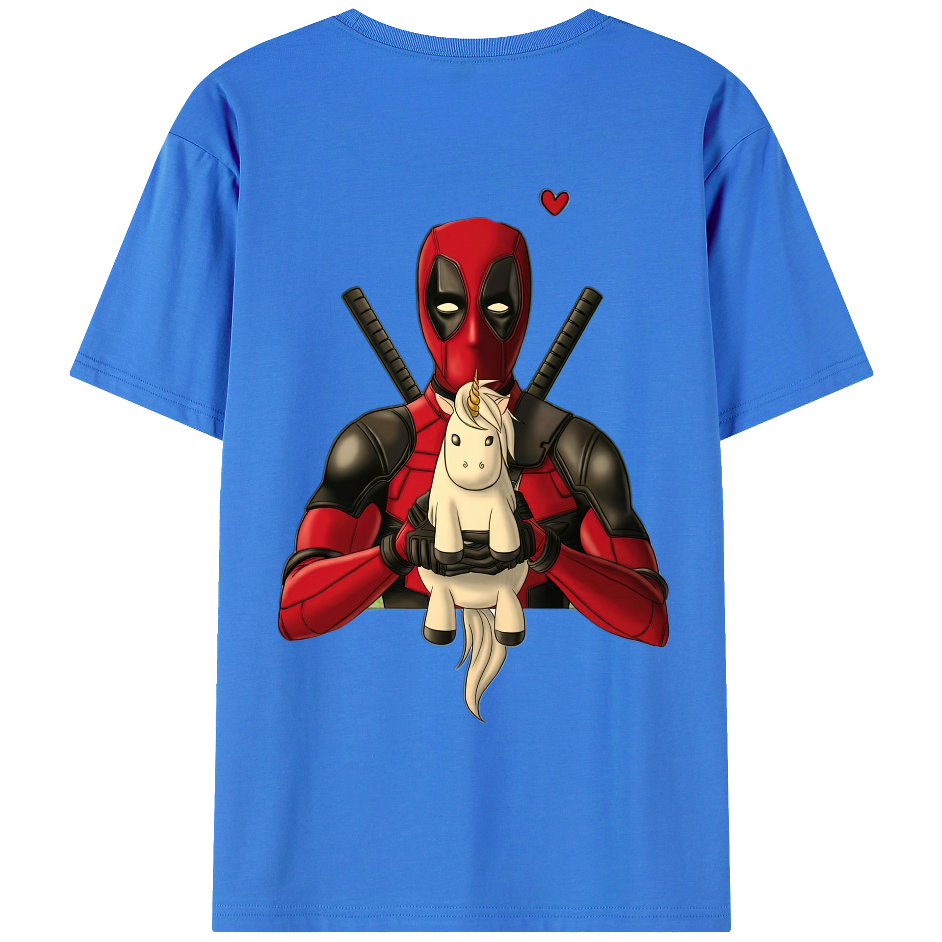 （画像用） Deadpool デッドプール 綿100％ メンズ半袖Tシャツ（バックプリント） 通気性
