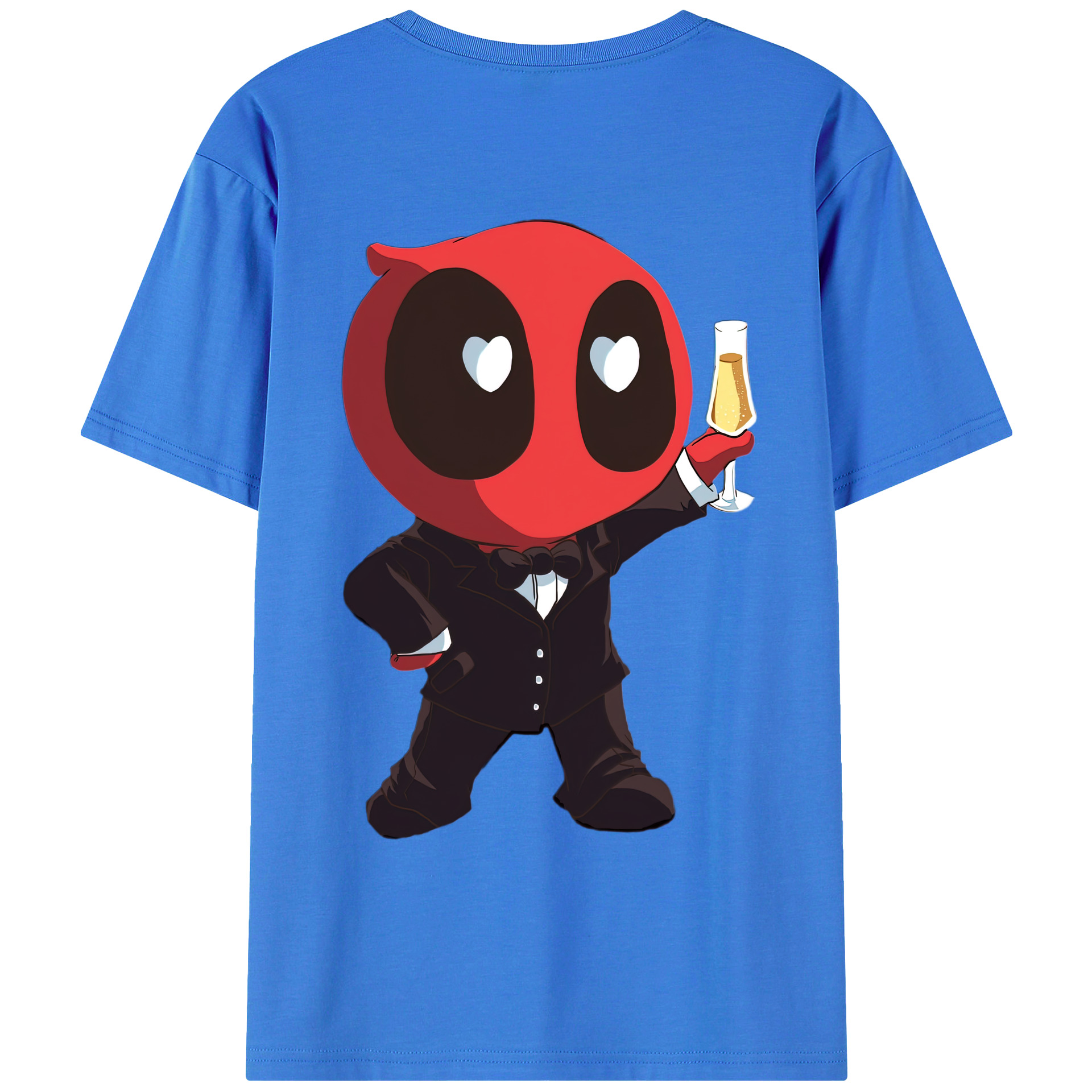 （画像用） Deadpool デッドプール 綿100％ メンズ半袖Tシャツ（バックプリント） 通気性