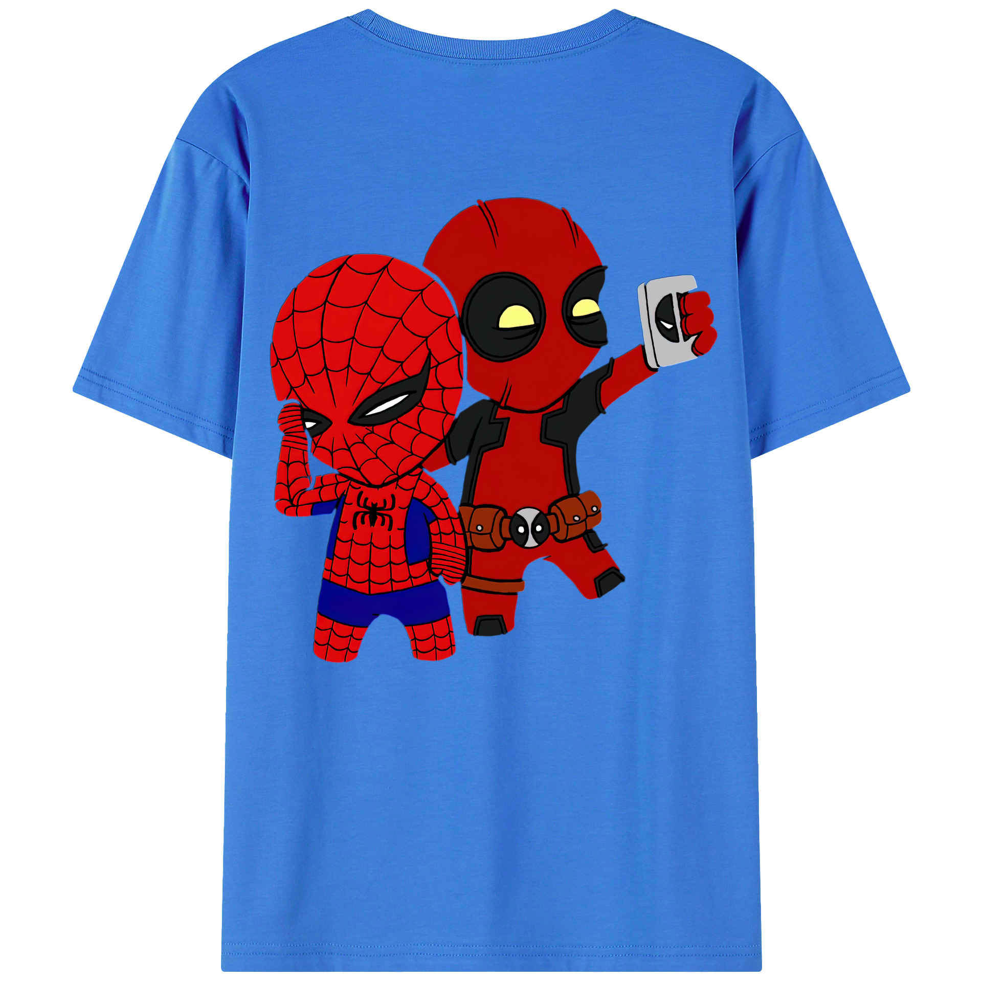 （画像用） Deadpool デッドプール 綿100％ メンズ半袖Tシャツ（バックプリント） 通気性
