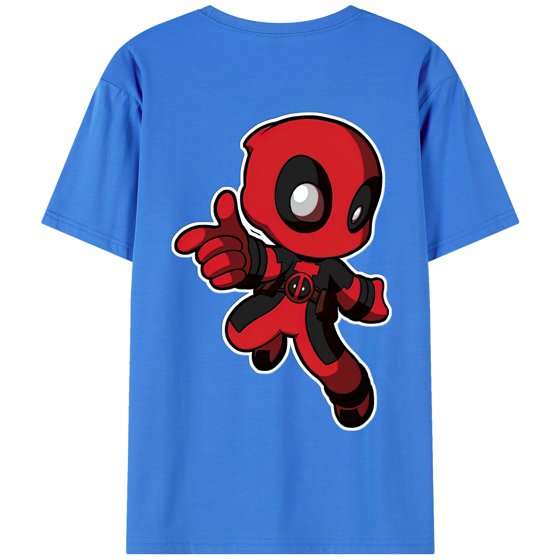 （画像用） Deadpool デッドプール 綿100％ メンズ半袖Tシャツ（バックプリント） 通気性