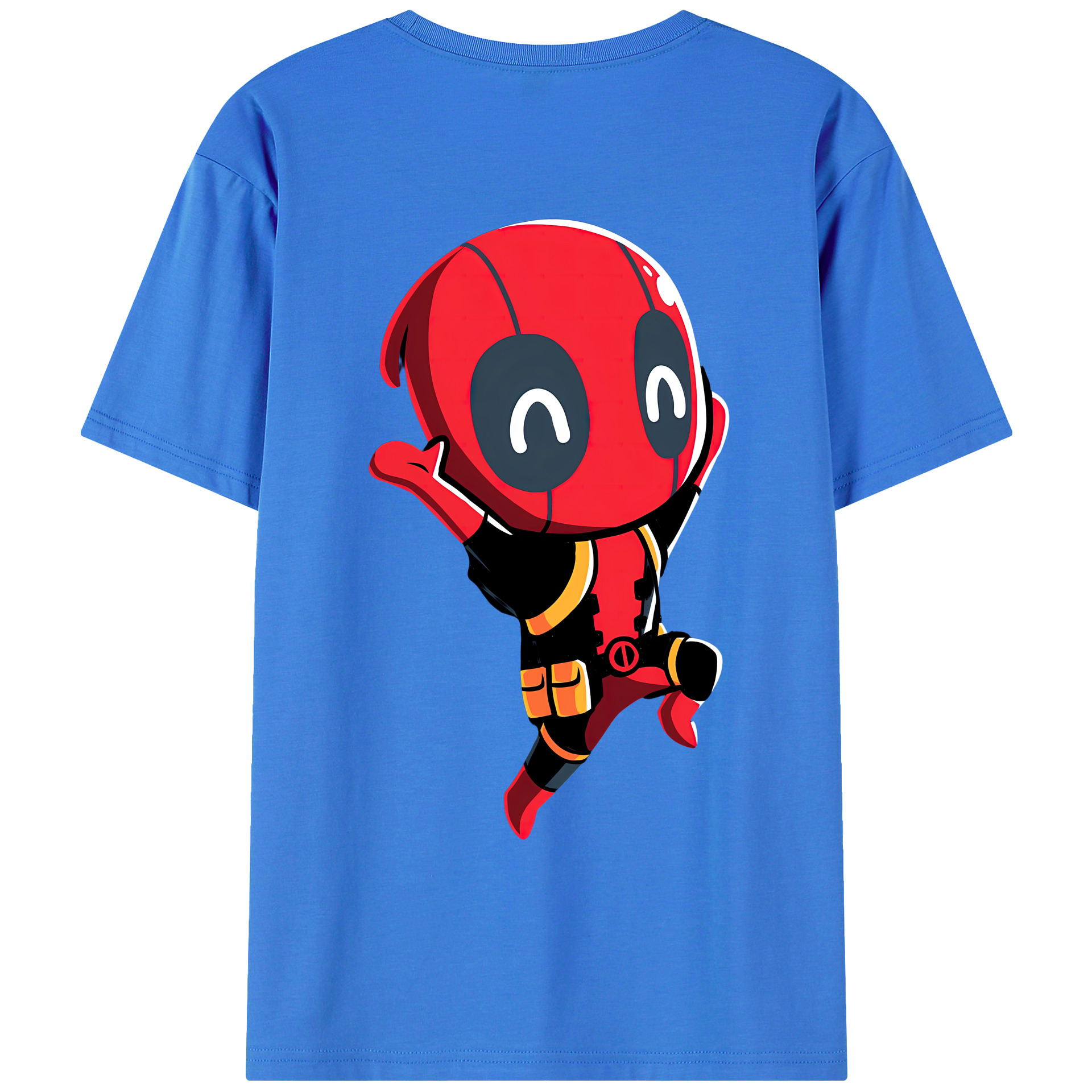 （画像用） Deadpool デッドプール 綿100％ メンズ半袖Tシャツ（バックプリント） 通気性