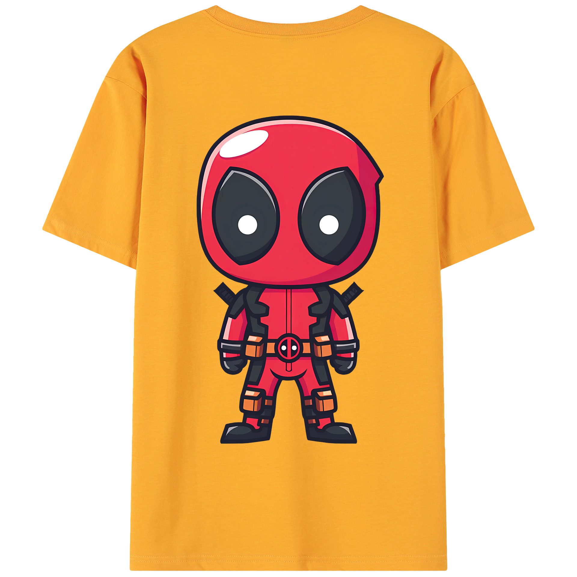 （画像用） Deadpool デッドプール 綿100％ メンズ半袖Tシャツ（バックプリント） 通気性