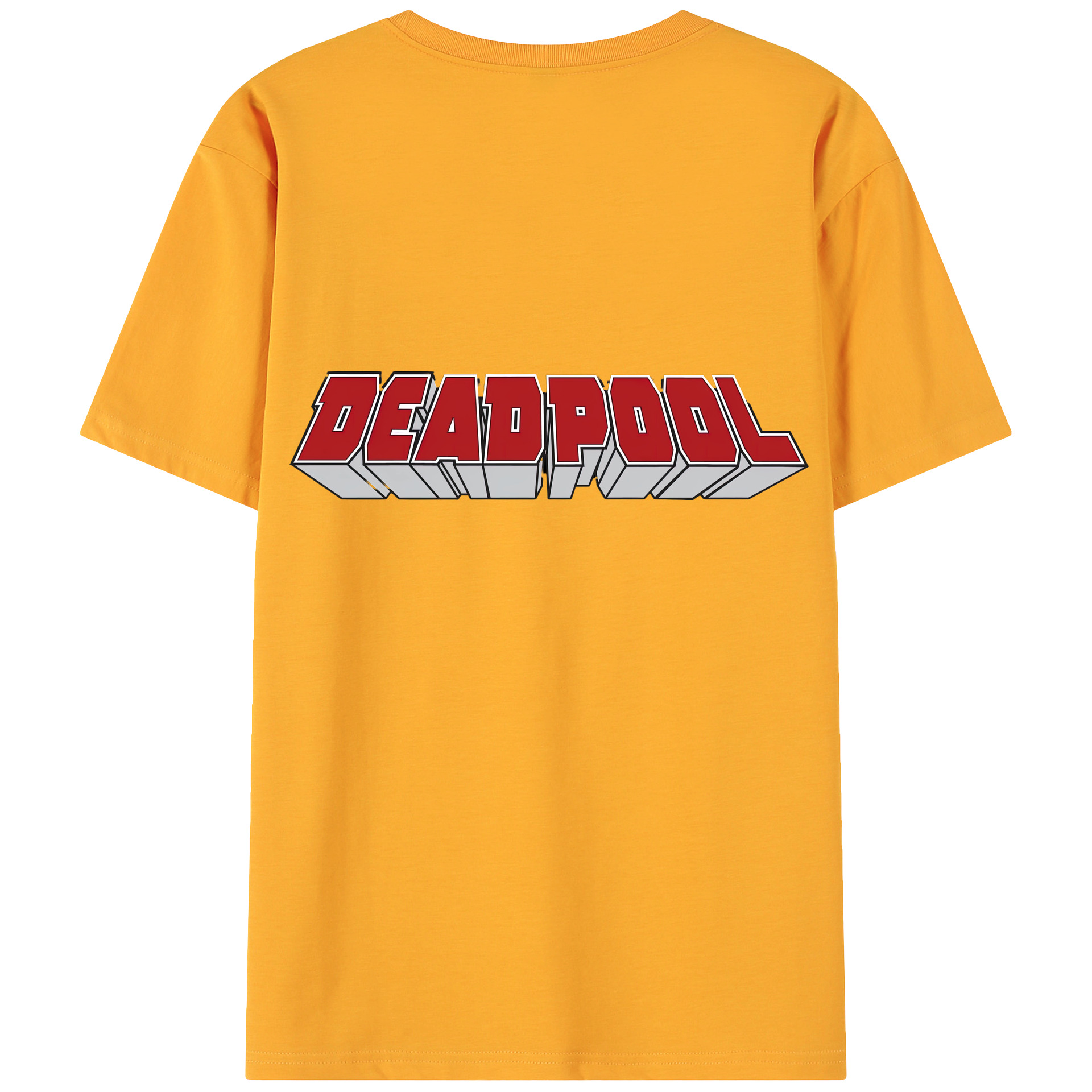（画像用） Deadpool デッドプール 綿100％ メンズ半袖Tシャツ（バックプリント） 通気性