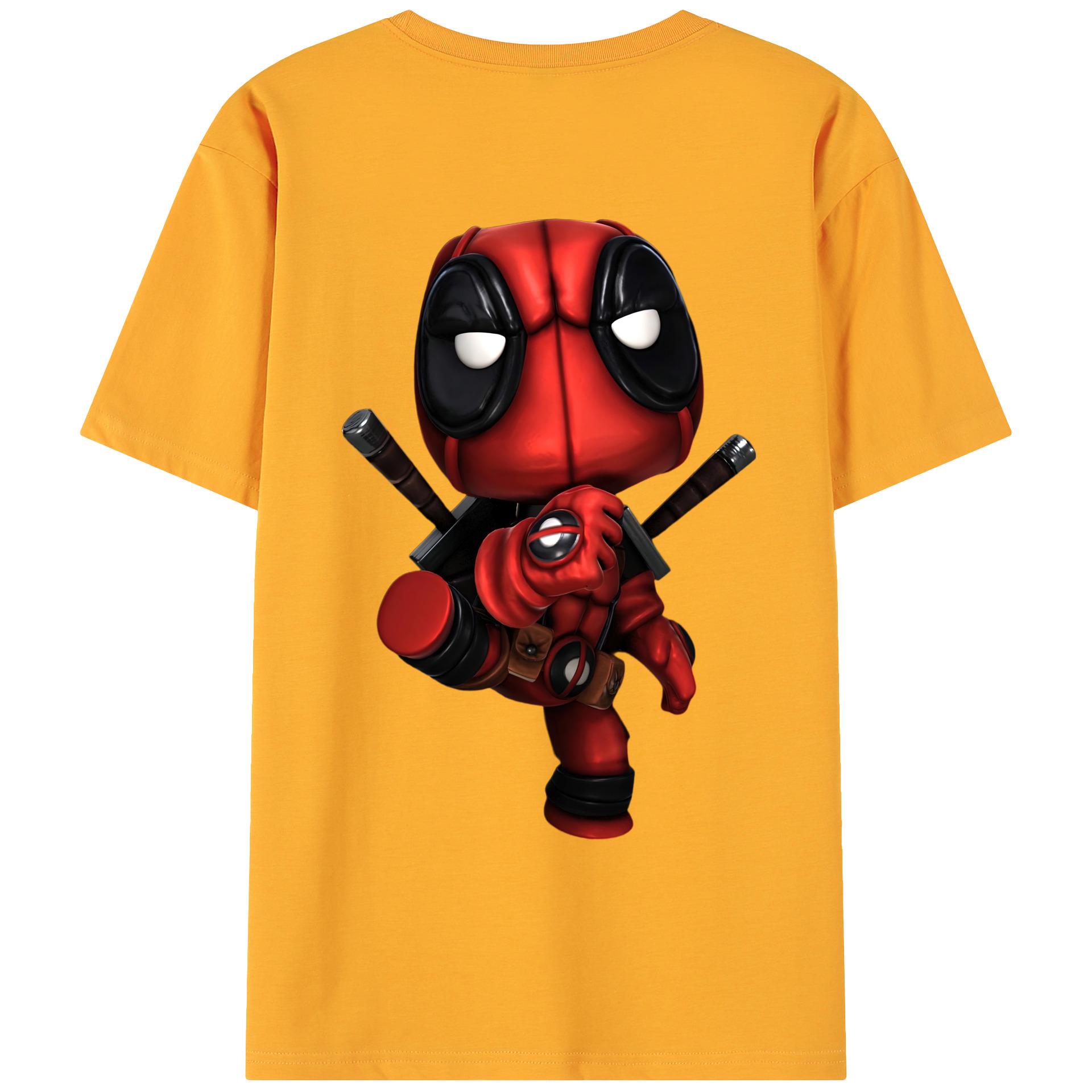 （画像用） Deadpool デッドプール 綿100％ メンズ半袖Tシャツ（バックプリント） 通気性