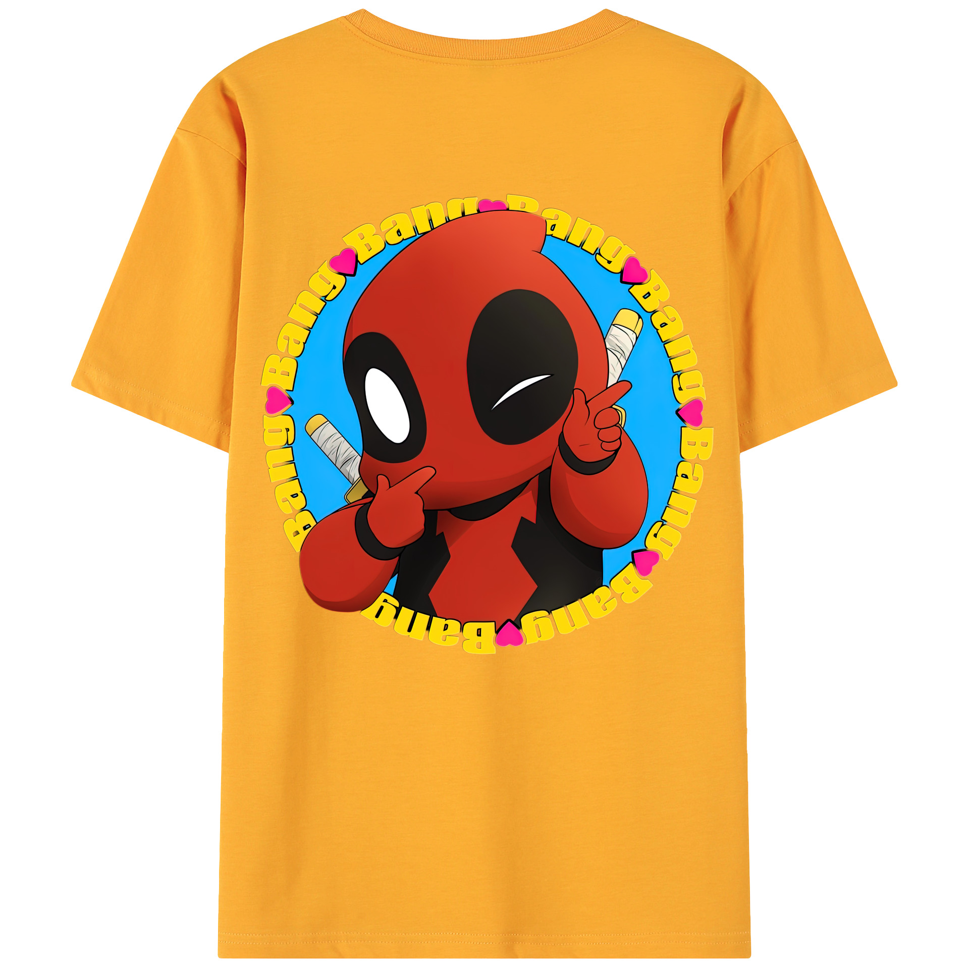 （画像用） Deadpool デッドプール 綿100％ メンズ半袖Tシャツ（バックプリント） 通気性