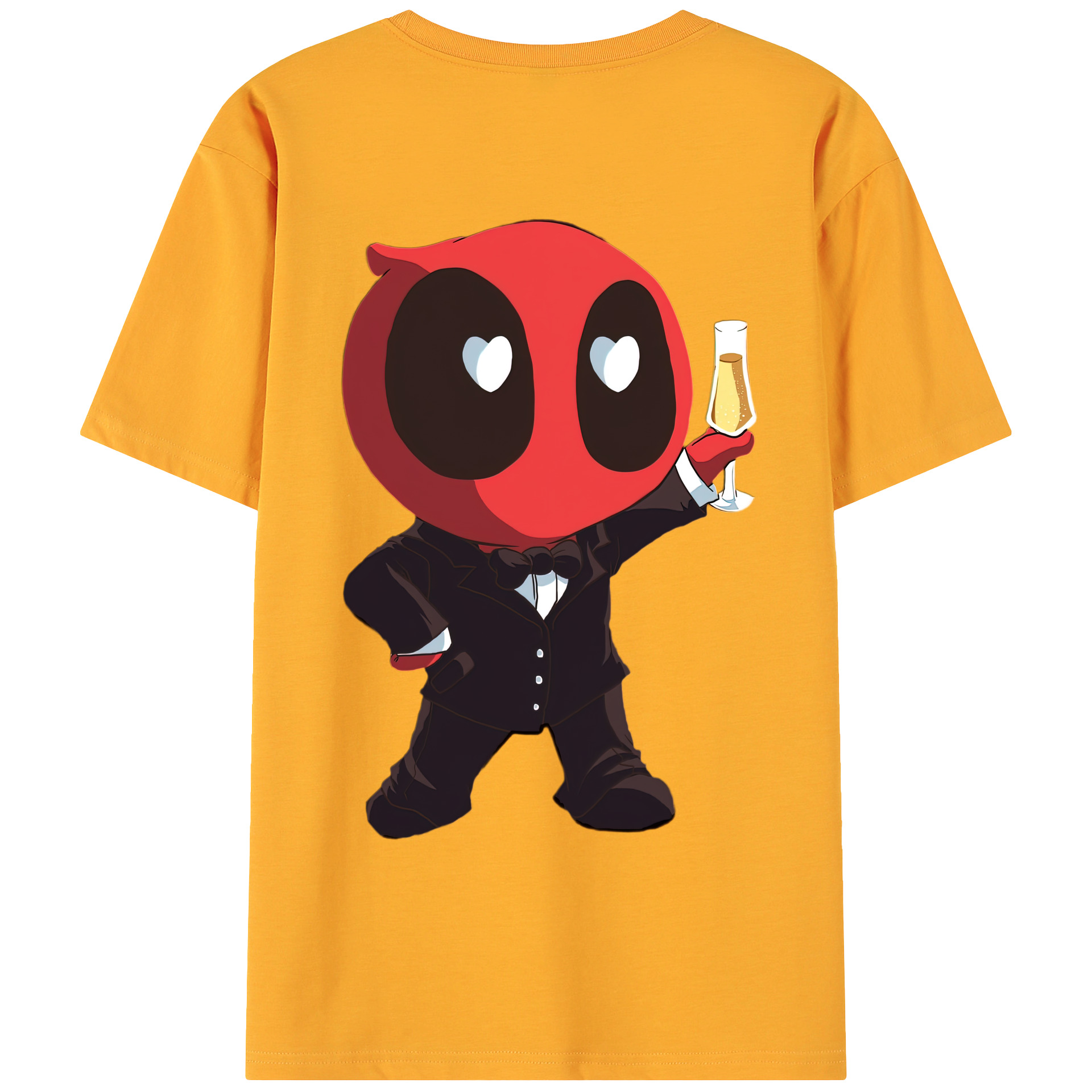 （画像用） Deadpool デッドプール 綿100％ メンズ半袖Tシャツ（バックプリント） 通気性