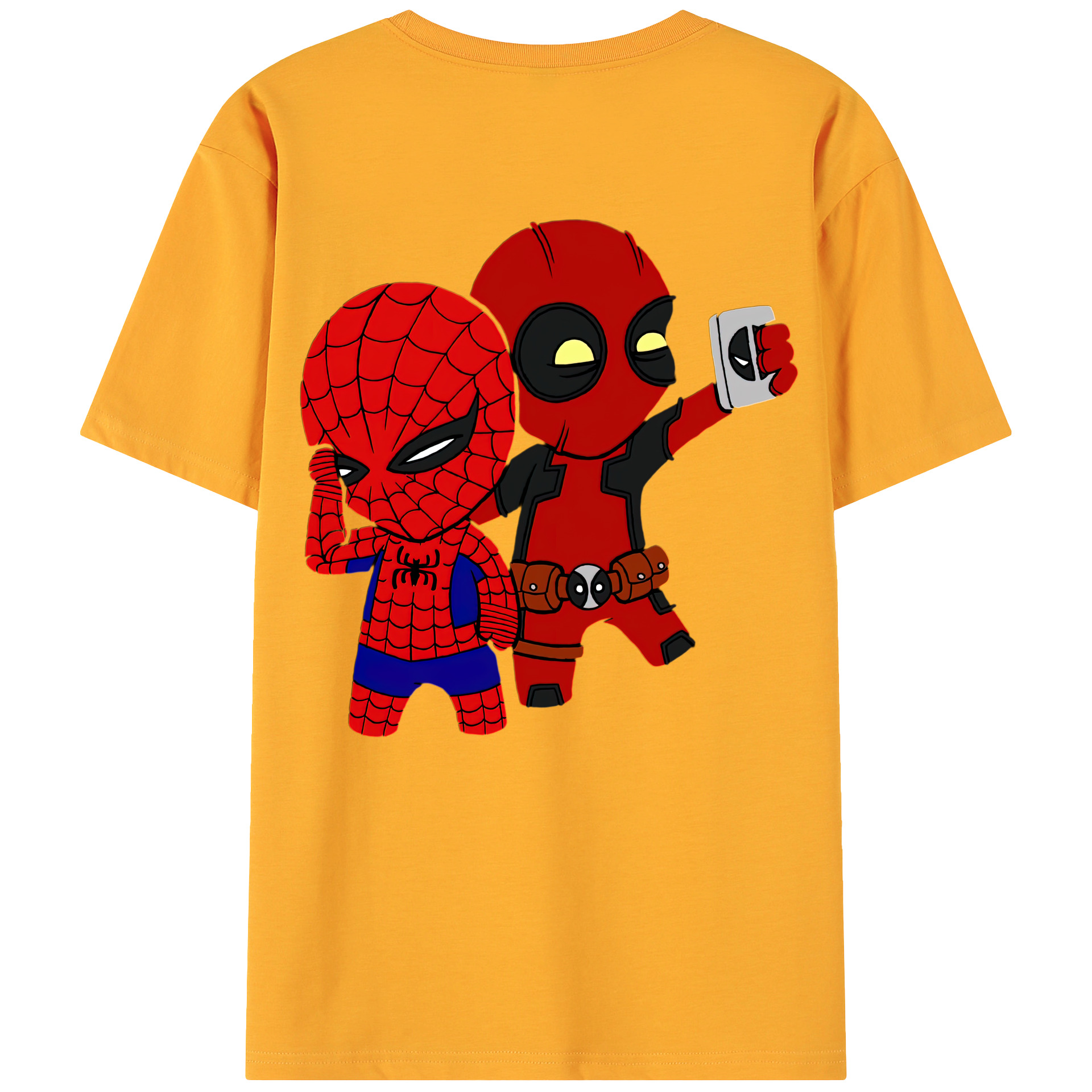 （画像用） Deadpool デッドプール 綿100％ メンズ半袖Tシャツ（バックプリント） 通気性