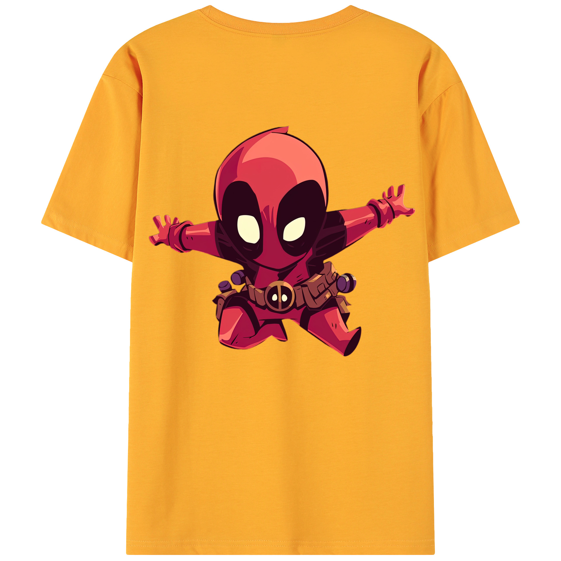 （画像用） Deadpool デッドプール 綿100％ メンズ半袖Tシャツ（バックプリント） 通気性
