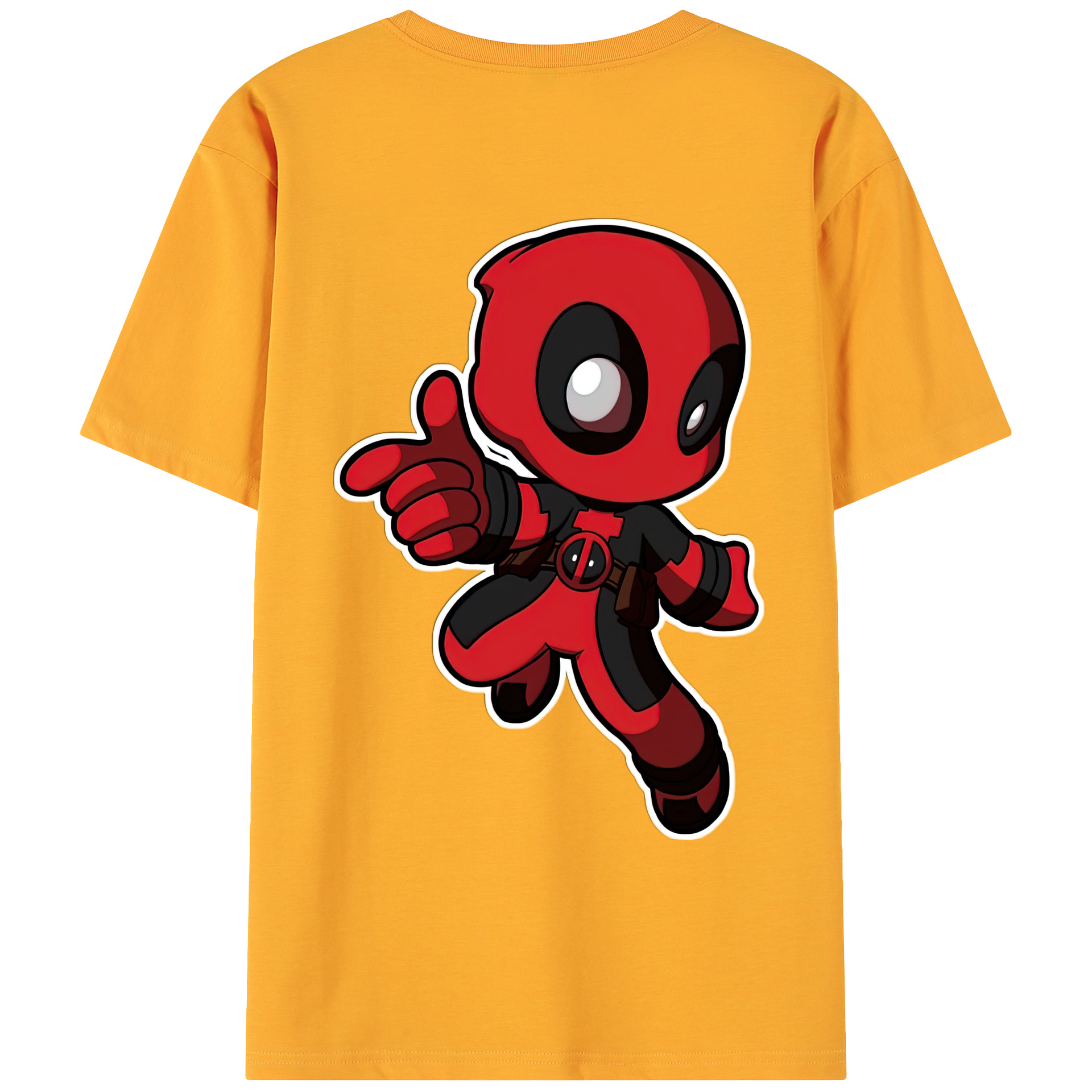 （画像用） Deadpool デッドプール 綿100％ メンズ半袖Tシャツ（バックプリント） 通気性