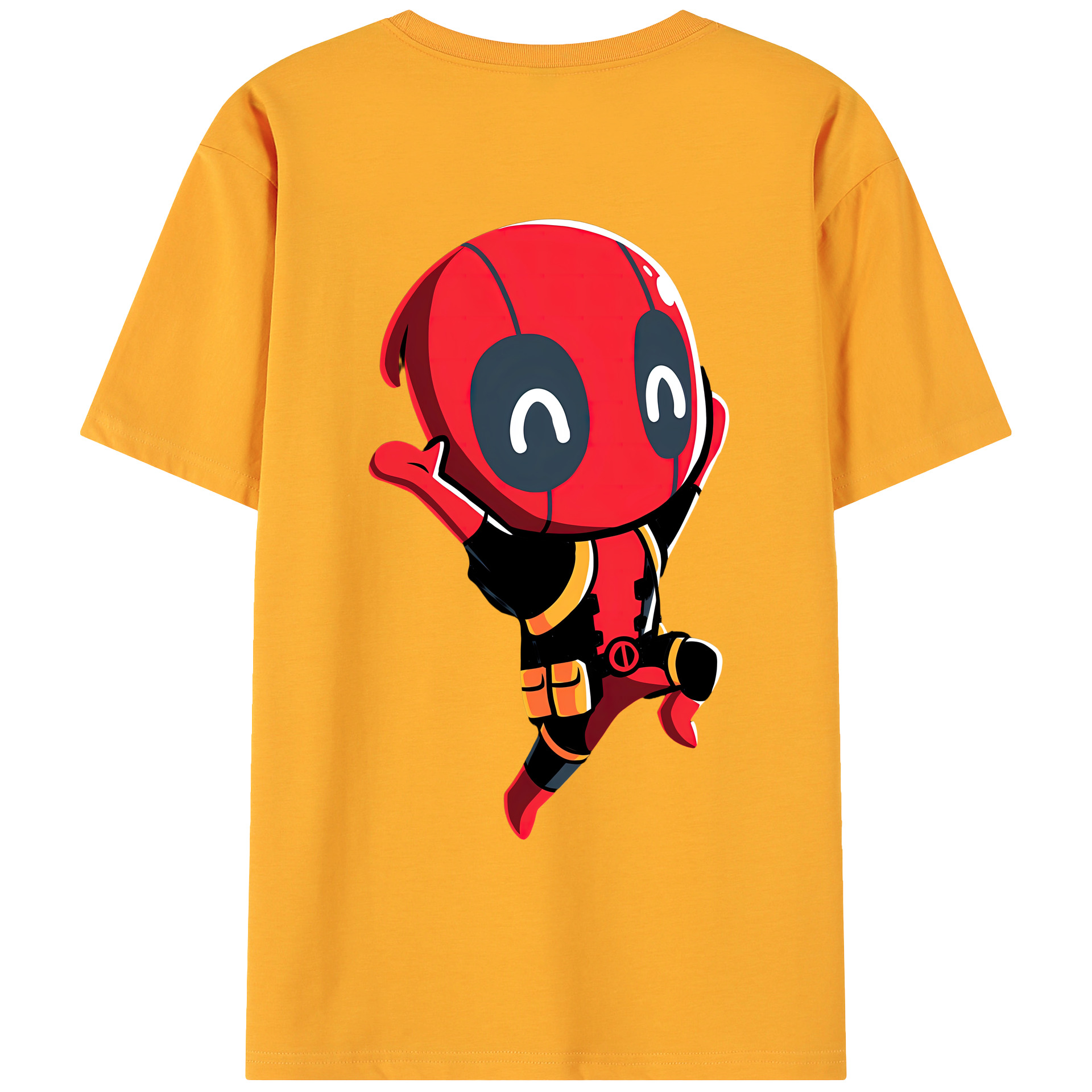 （画像用） Deadpool デッドプール 綿100％ メンズ半袖Tシャツ（バックプリント） 通気性