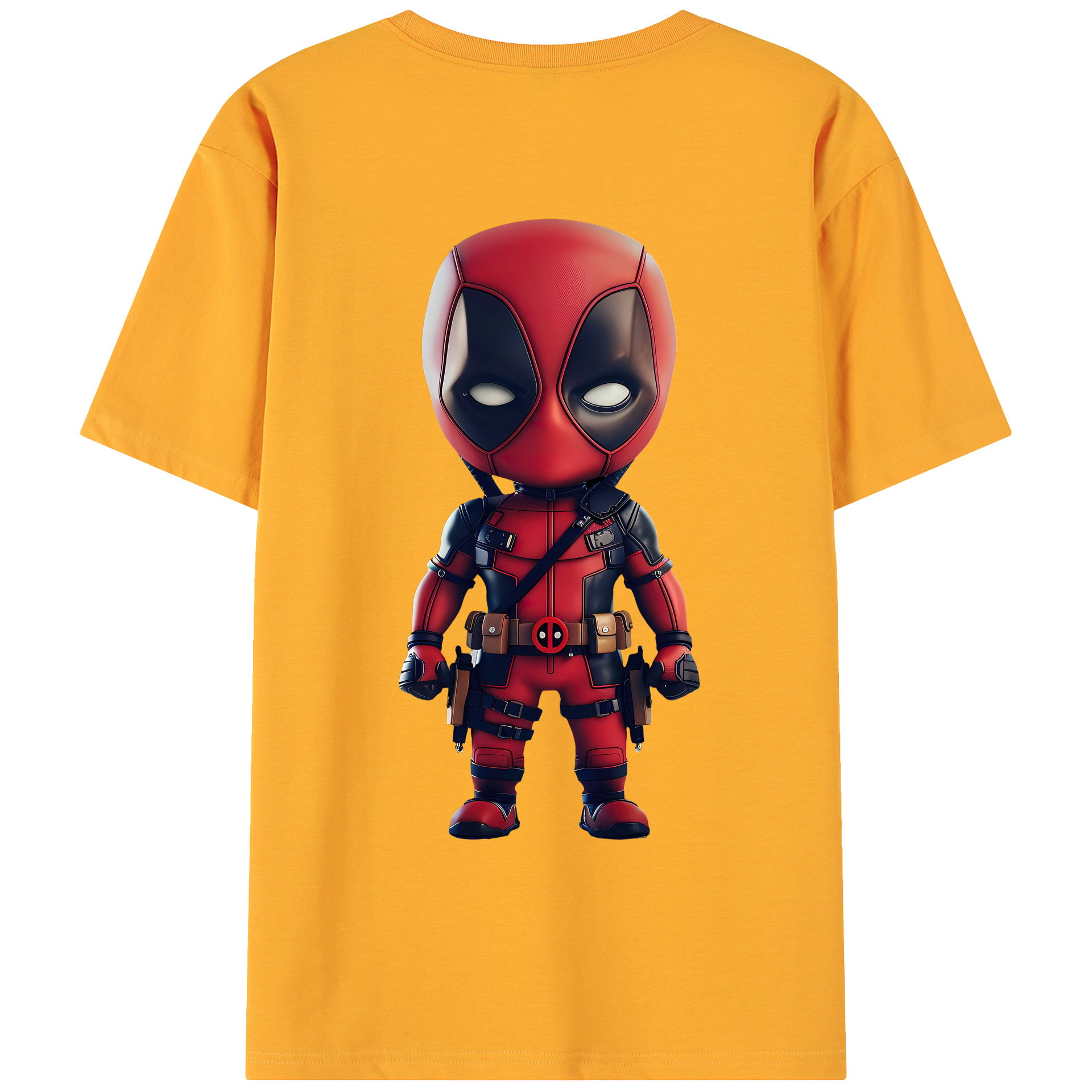 （画像用） Deadpool デッドプール 綿100％ メンズ半袖Tシャツ（バックプリント） 通気性