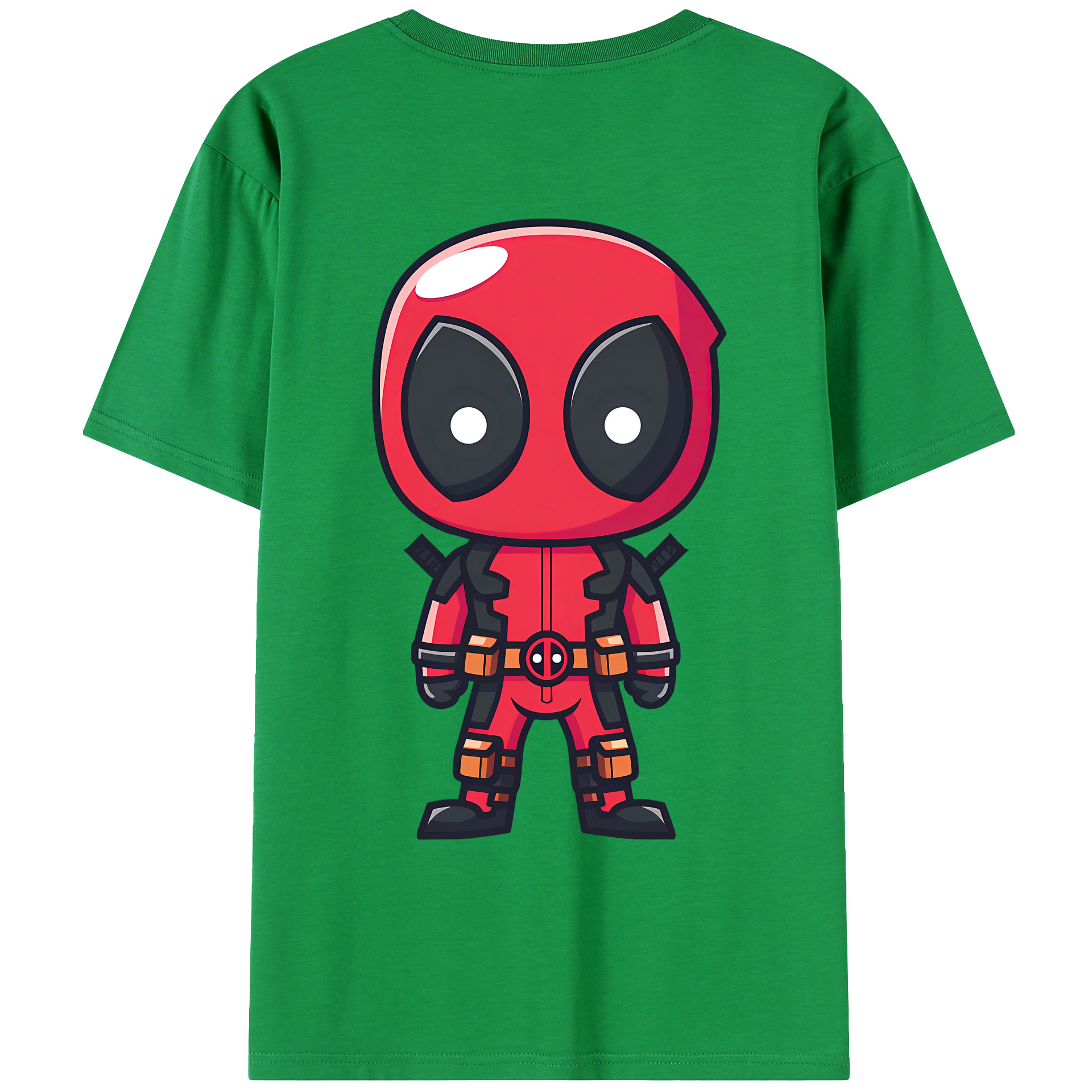 （画像用） Deadpool デッドプール 綿100％ メンズ半袖Tシャツ（バックプリント） 通気性
