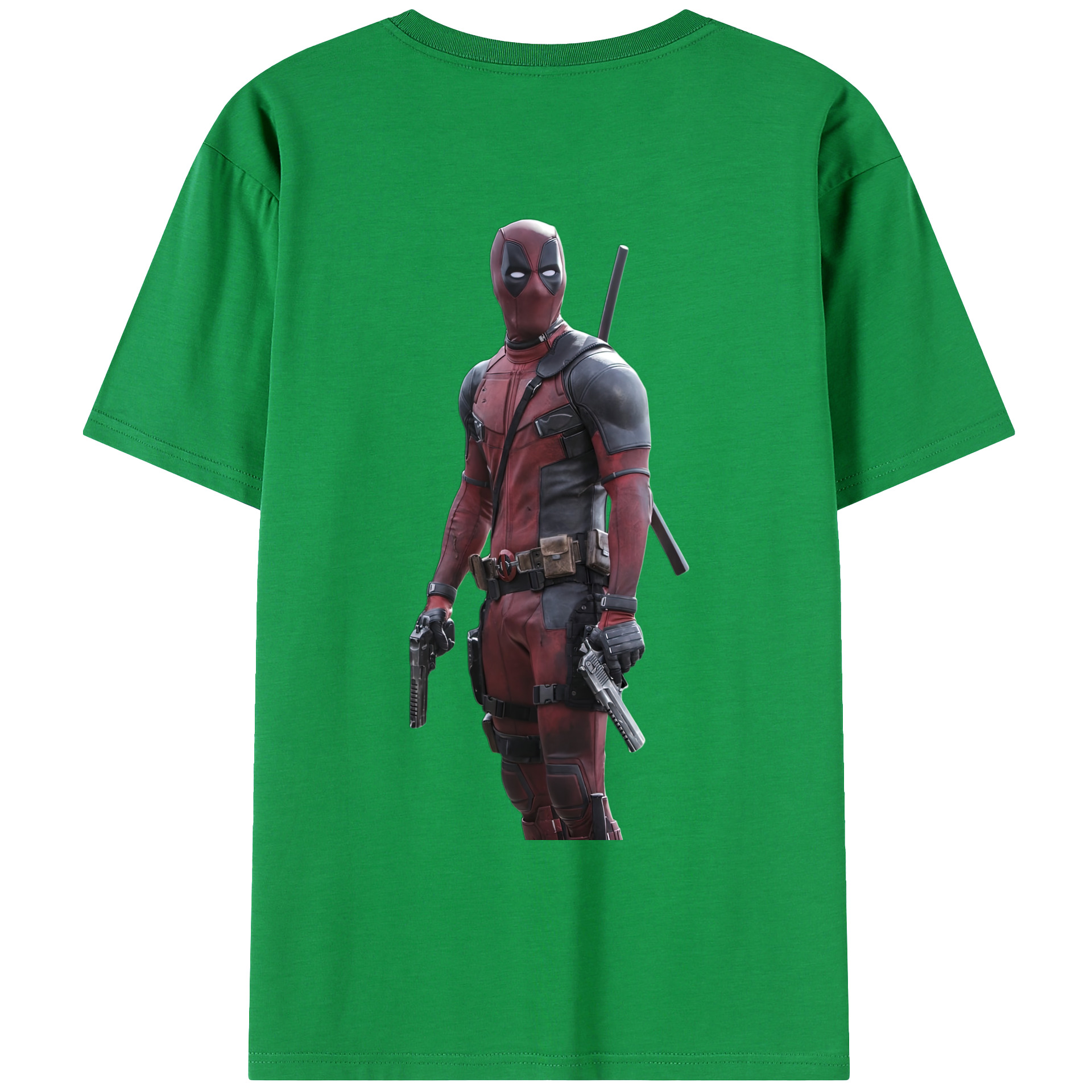 （画像用） Deadpool デッドプール 綿100％ メンズ半袖Tシャツ（バックプリント） 通気性